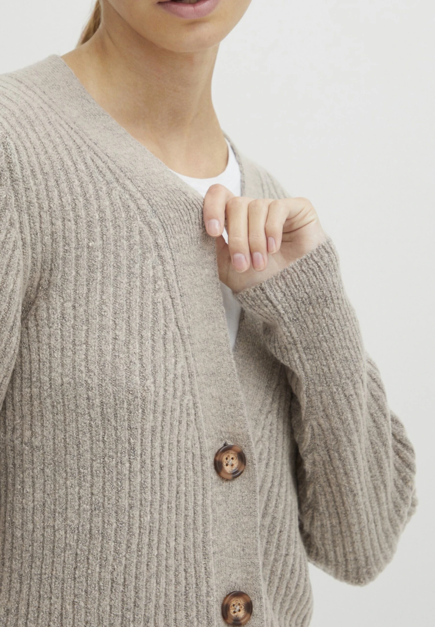 OXMO Oxnorene - Chaqueta De Punto - Cement Melange 4 OXMO Oxnorene - Chaqueta De Punto - Cement Melange - Imagen 4