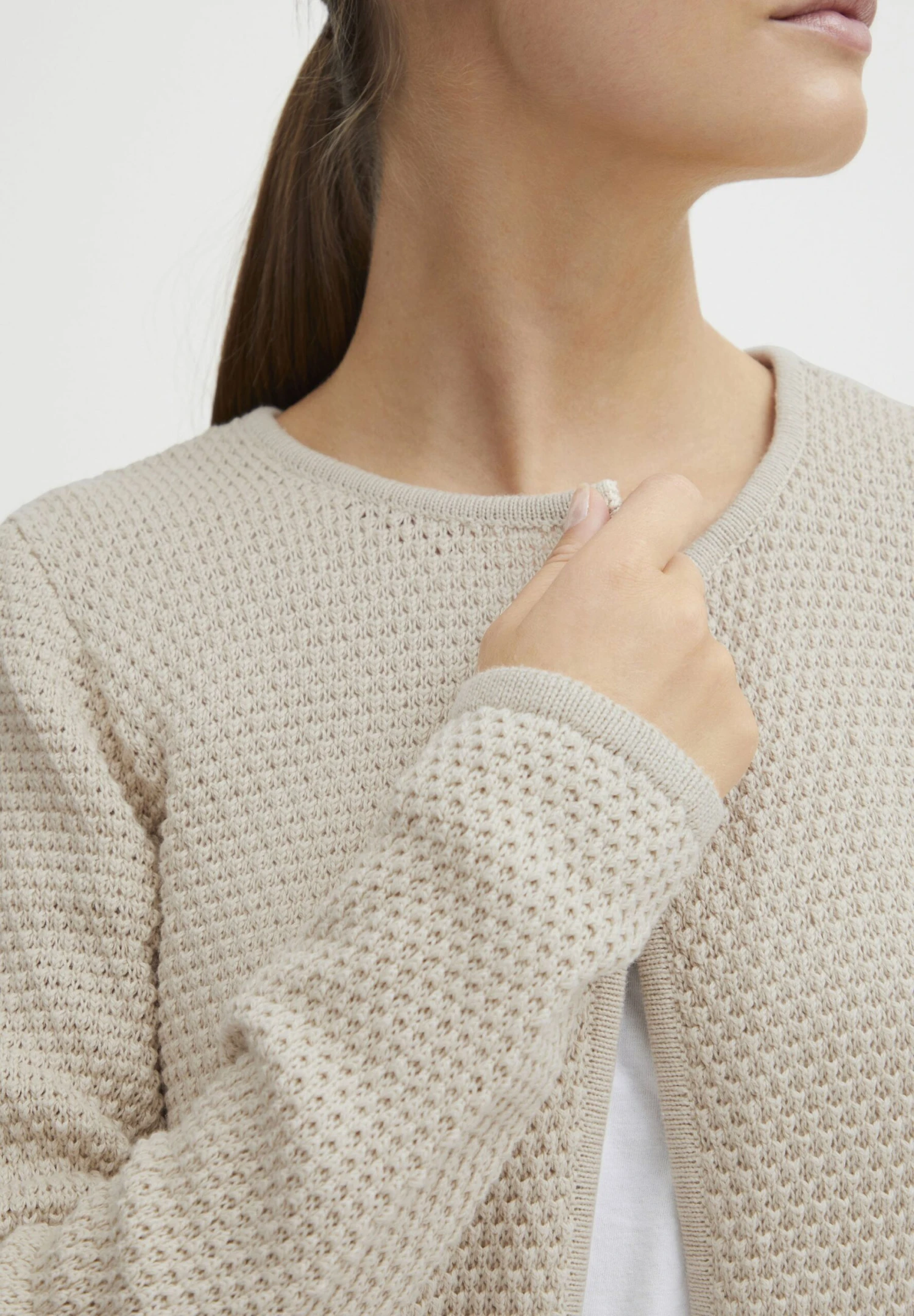 OXMO Oxhilda - Chaqueta De Punto - Oatmeal 4 OXMO Oxhilda - Chaqueta De Punto - Oatmeal - Imagen 4