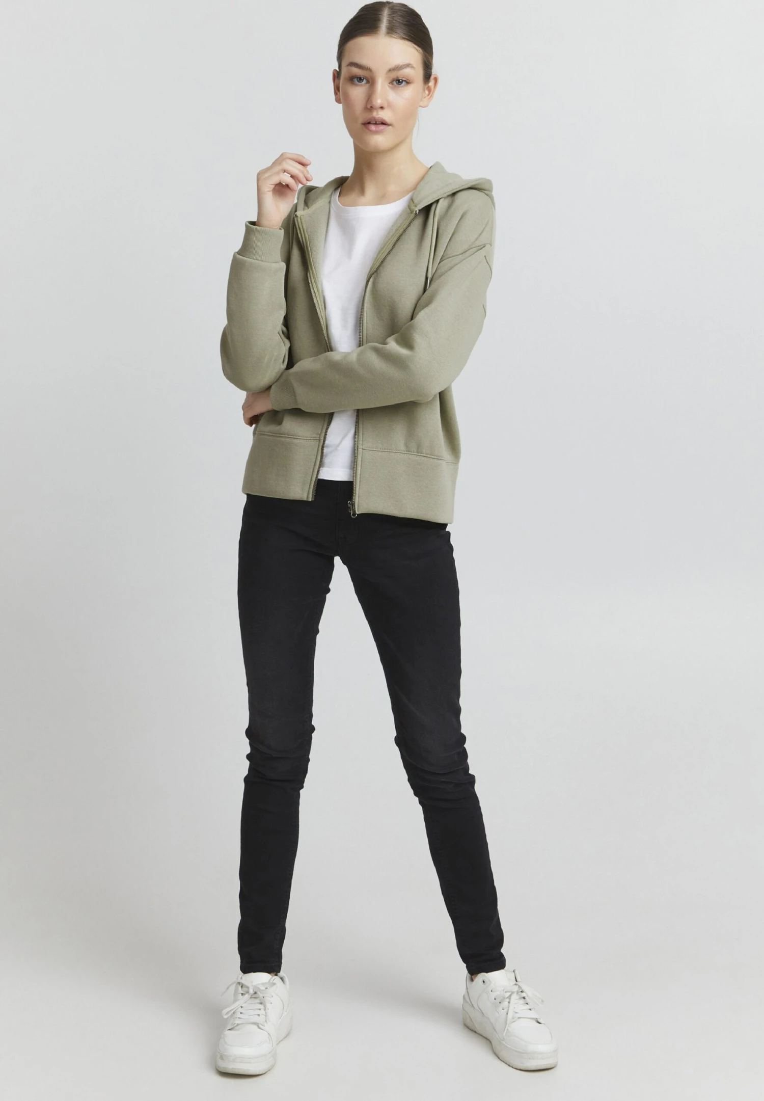 OXMO Holunder - Sudadera Con Cremallera - Seagrass 2 OXMO Holunder - Sudadera Con Cremallera - Seagrass - Imagen 2