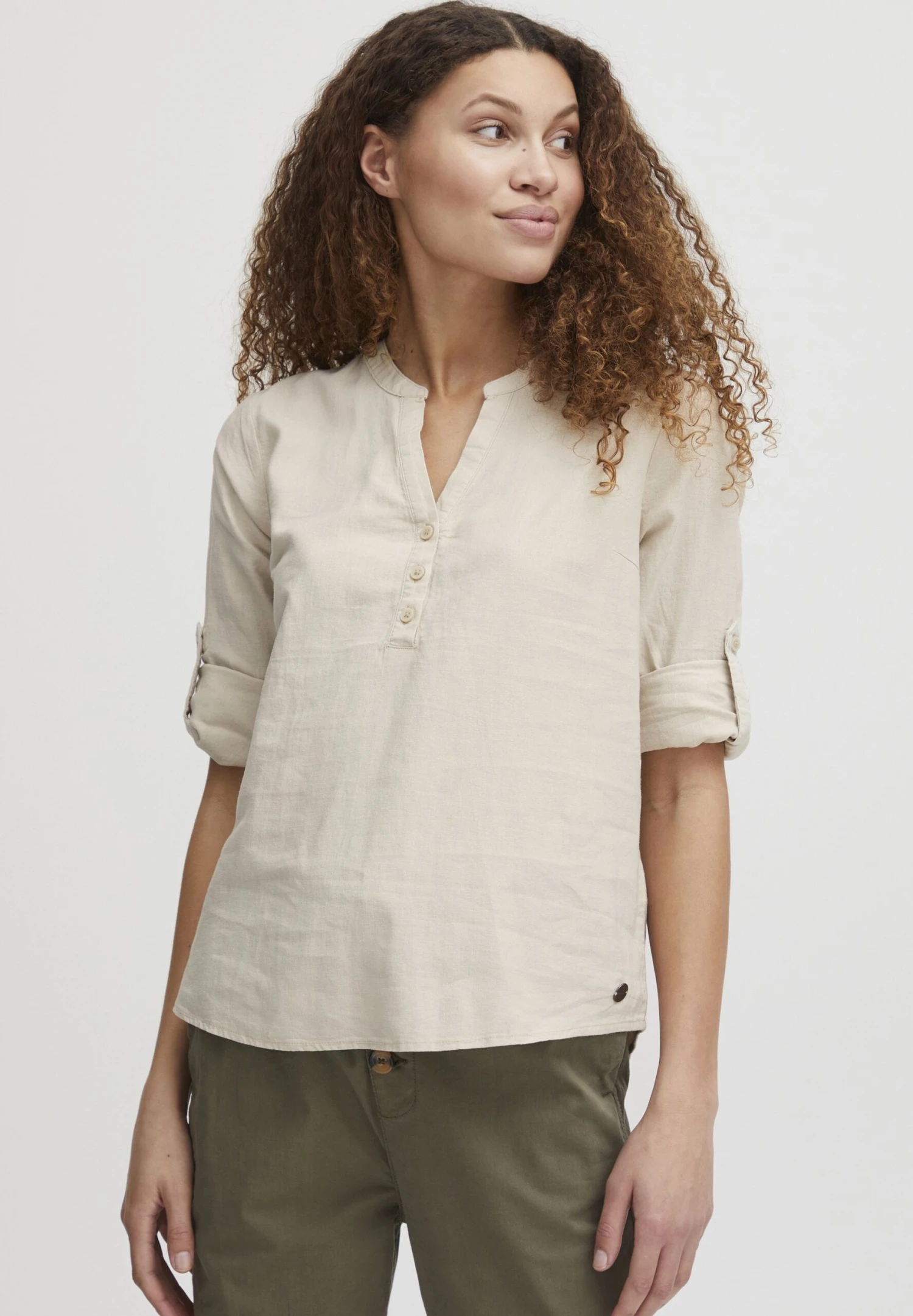 OXMO Oxanja - Blusa - Cement 1 OXMO Oxanja - Blusa - Cement