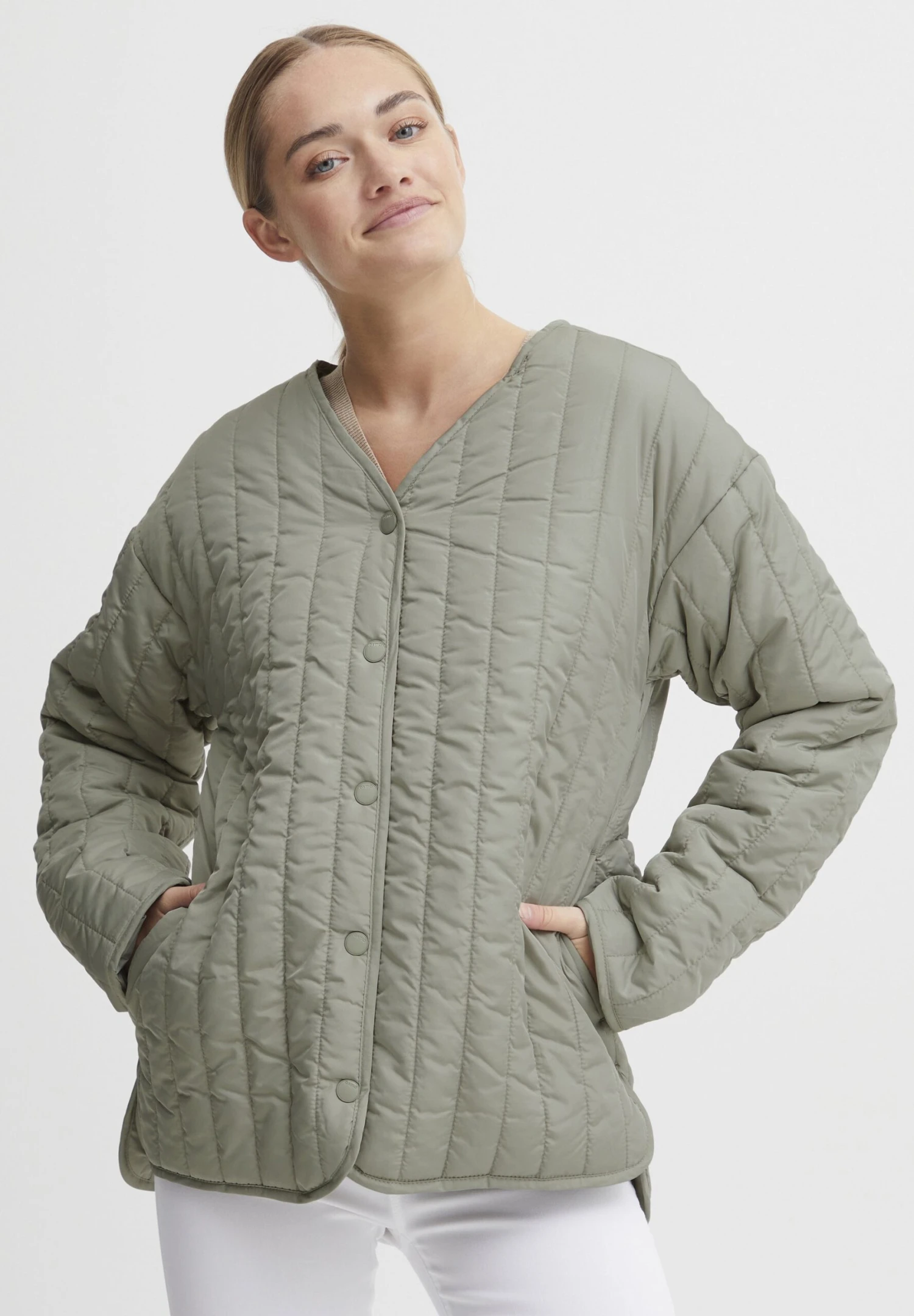 OXMO Oxsaggy - Chaqueta De Entretiempo - Seagrass 1 OXMO Oxsaggy - Chaqueta De Entretiempo - Seagrass