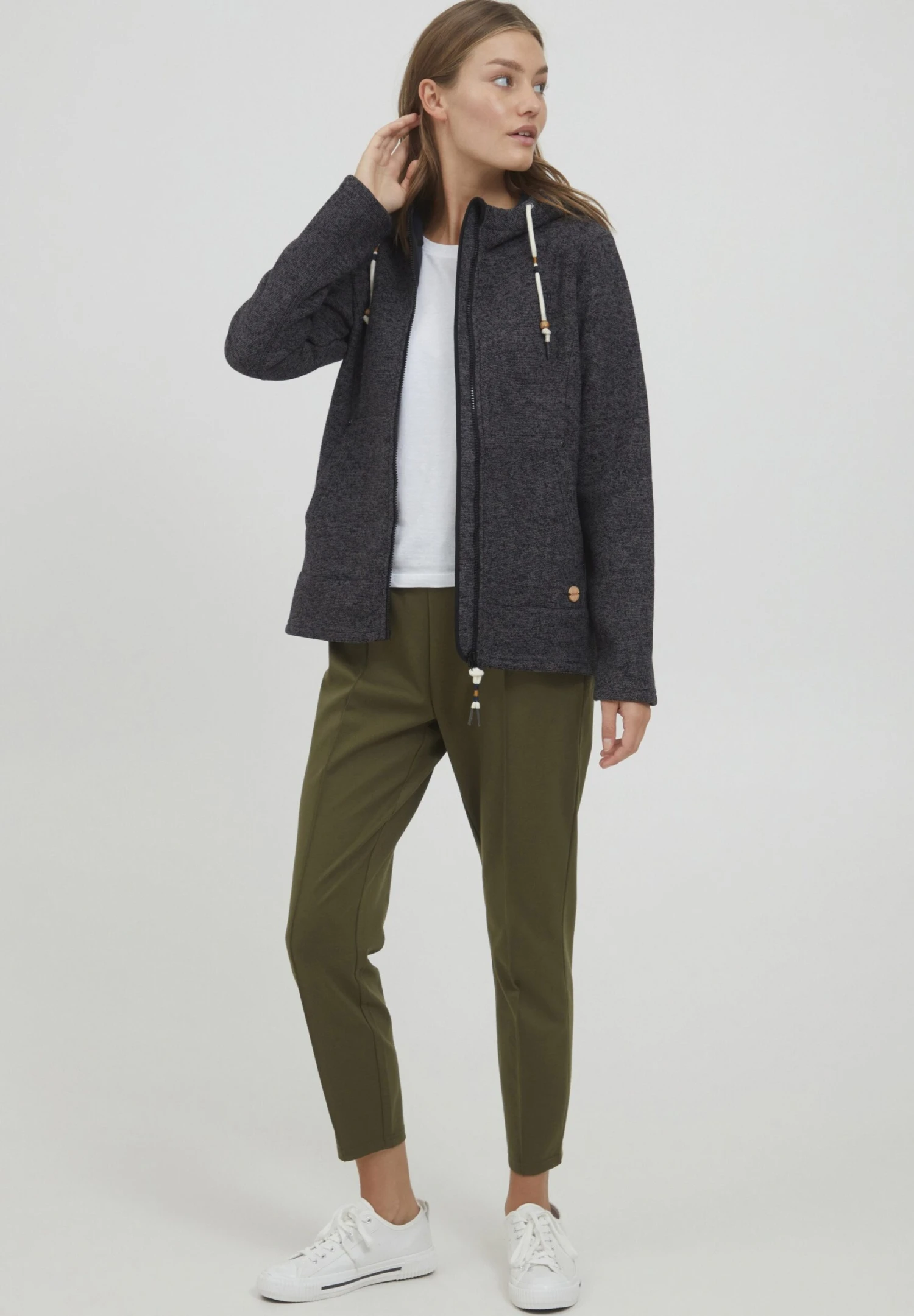 OXMO Oxfia - Sudadera Con Cremallera - Black 2 OXMO Oxfia - Sudadera Con Cremallera - Black - Imagen 2