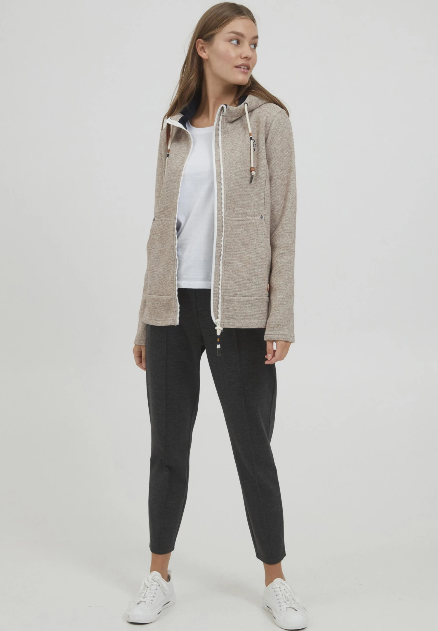 OXMO Oxfia - Sudadera Con Cremallera - Cloud Dancer 2 OXMO Oxfia - Sudadera Con Cremallera - Cloud Dancer - Imagen 2