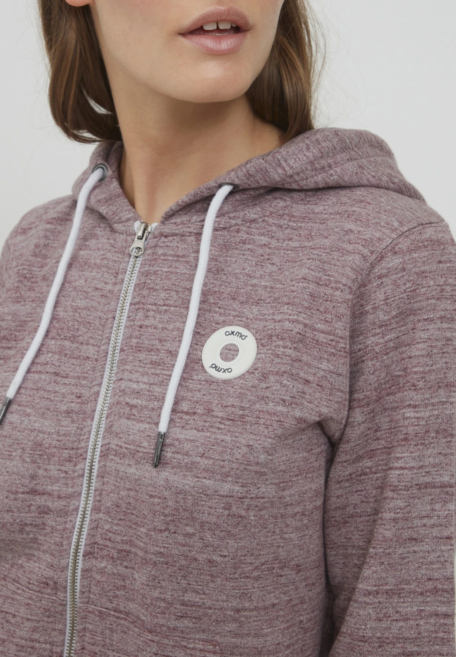 OXMO Oxhelna - Sudadera Con Cremallera - Chocolate Truffle Melange 4 OXMO Oxhelna - Sudadera Con Cremallera - Chocolate Truffle Melange - Imagen 4