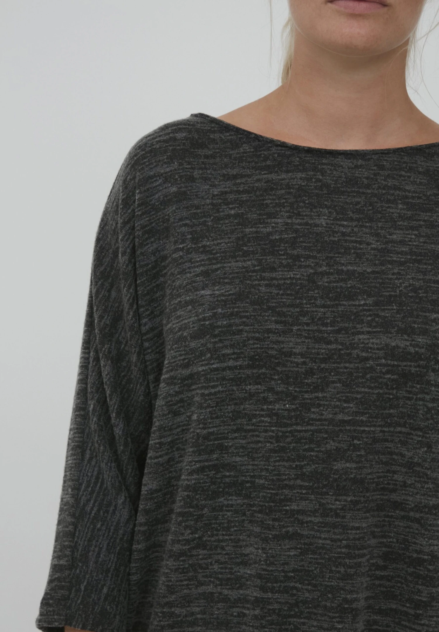 OXMO Oxbinala - Vestido De Punto - Dark Grey Melange 4 OXMO Oxbinala - Vestido De Punto - Dark Grey Melange - Imagen 4