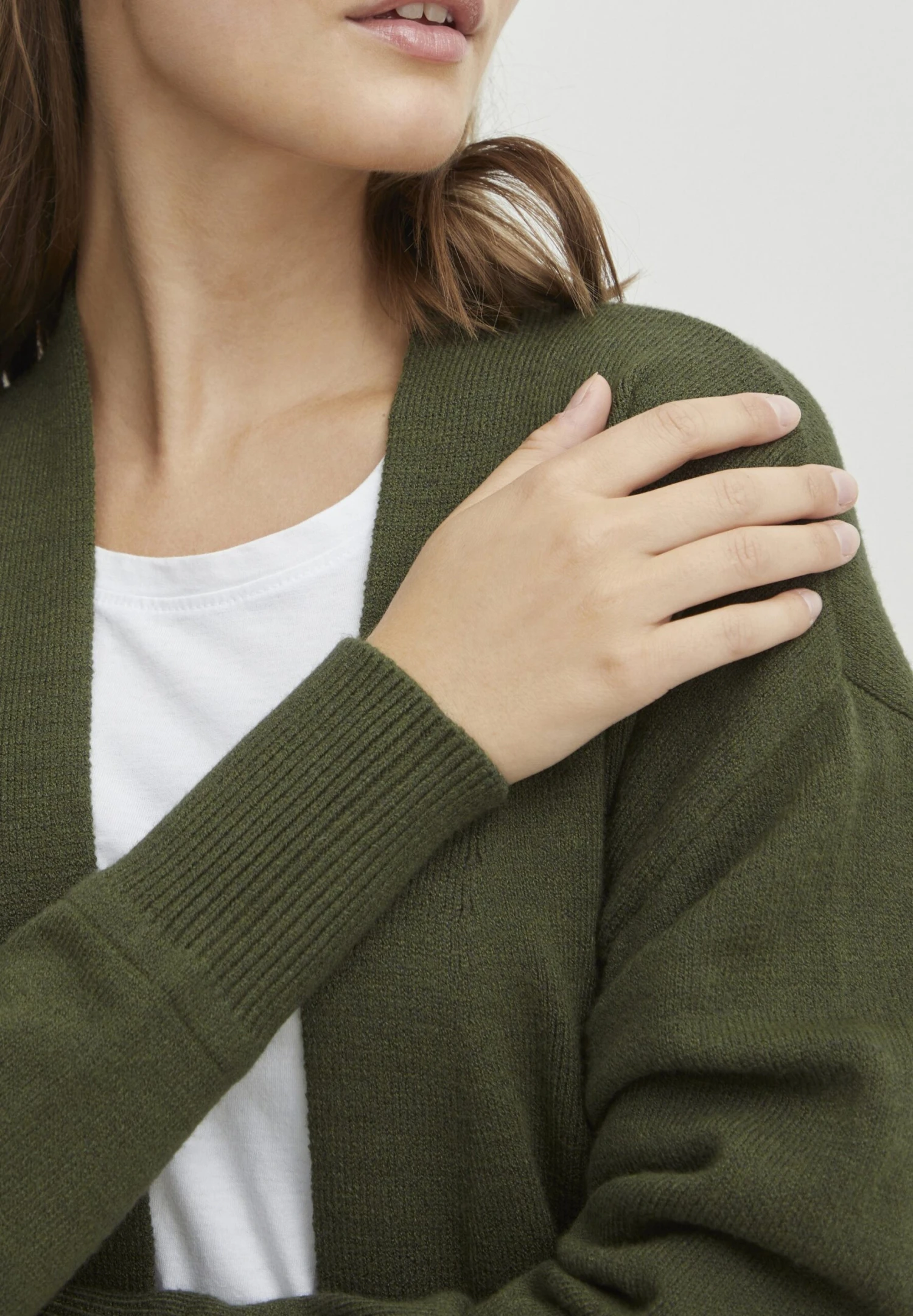 OXMO Oxritiana - Chaqueta De Punto - Rifle Green Melange 4 OXMO Oxritiana - Chaqueta De Punto - Rifle Green Melange - Imagen 4