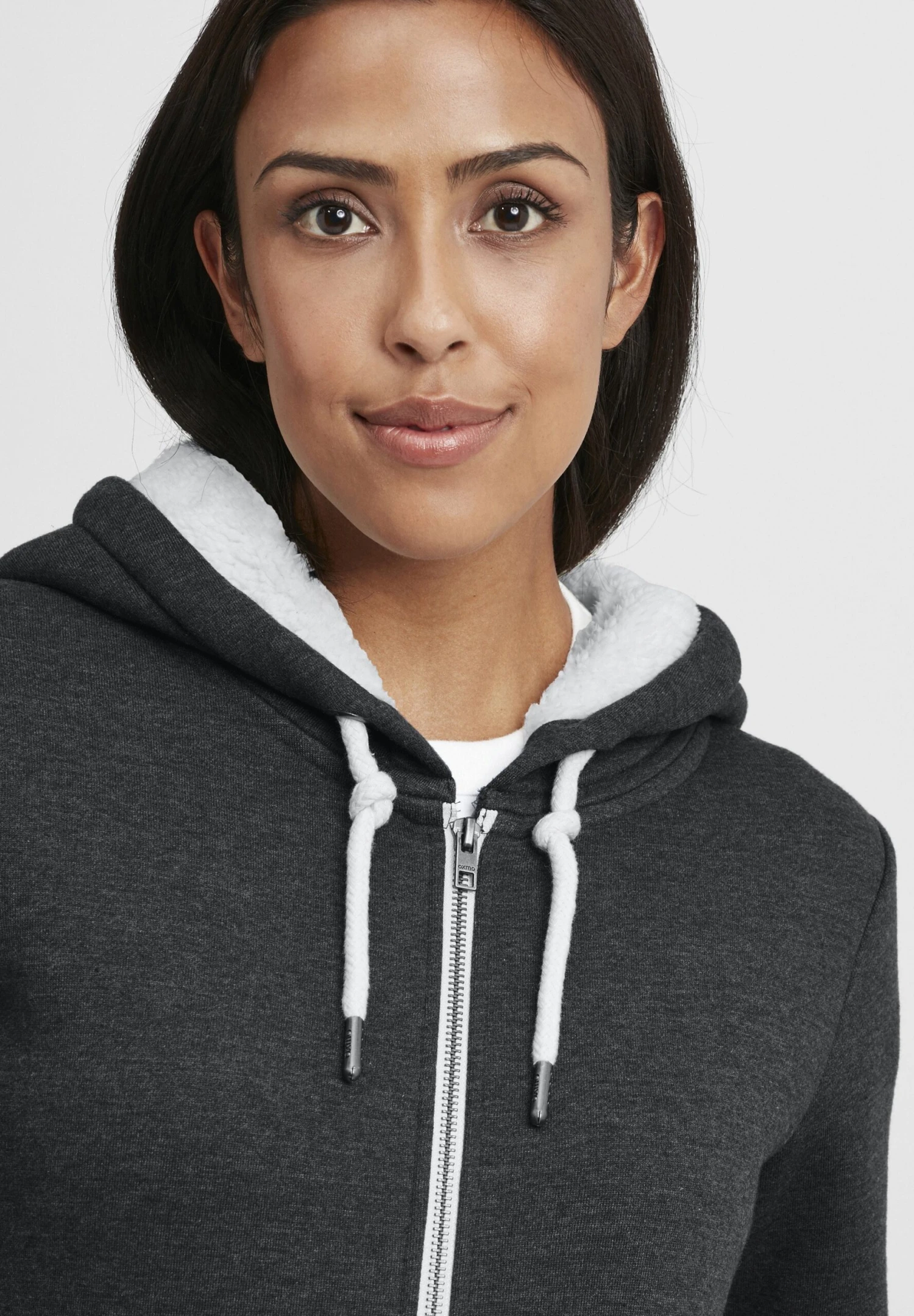 OXMO Oxbinja - Sudadera Con Cremallera - Dark Grey Melange 4 OXMO Oxbinja - Sudadera Con Cremallera - Dark Grey Melange - Imagen 4