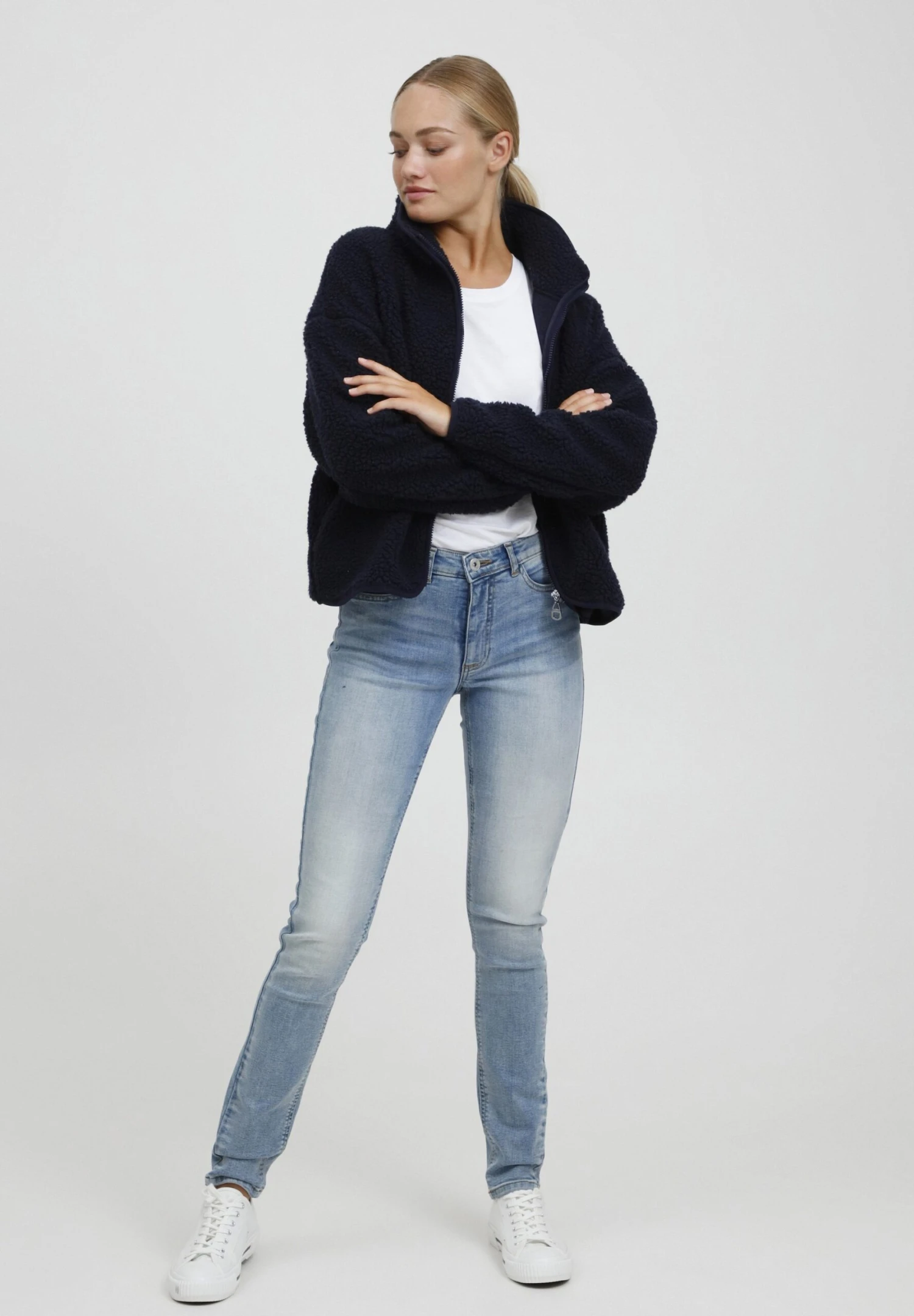 OXMO Oxtonje - Sudadera Con Cremallera - Blue 2 OXMO Oxtonje - Sudadera Con Cremallera - Blue - Imagen 2