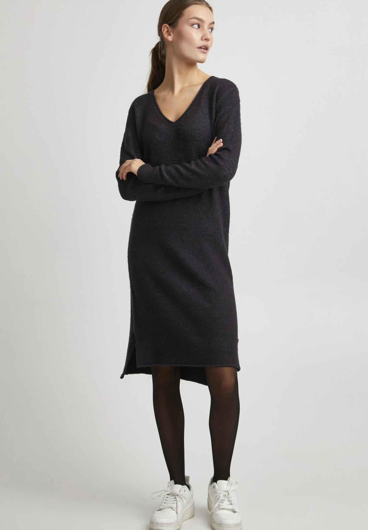 OXMO Oxida - Vestido De Punto - Dark Grey Melange 2 OXMO Oxida - Vestido De Punto - Dark Grey Melange - Imagen 2