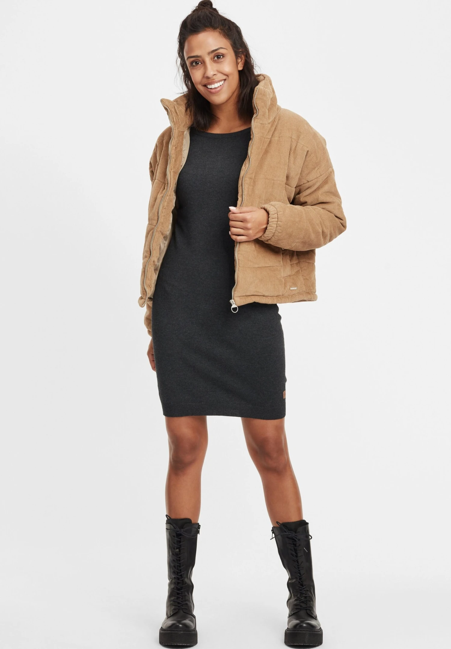 OXMO Oxella - Vestido De Punto - Dar Grey M 2 OXMO Oxella - Vestido De Punto - Dar Grey M - Imagen 2