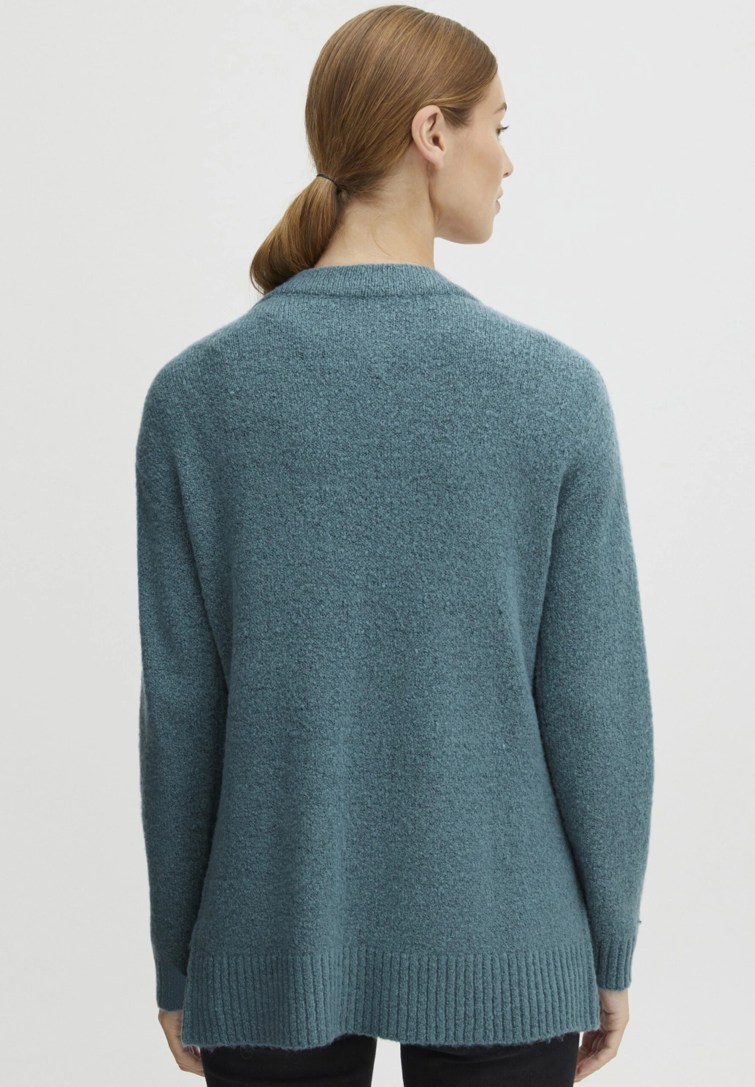 OXMO Oxsally - Chaqueta De Punto - Smoke Blue Melange 3 OXMO Oxsally - Chaqueta De Punto - Smoke Blue Melange - Imagen 3