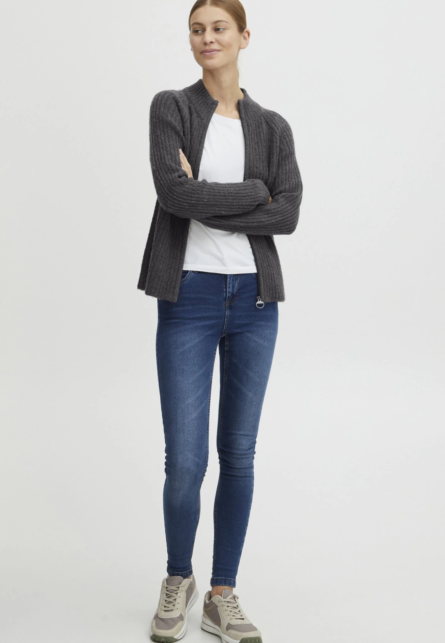 OXMO Sal - Chaqueta De Punto - Blackened Pearl Melange 2 OXMO Sal - Chaqueta De Punto - Blackened Pearl Melange - Imagen 2