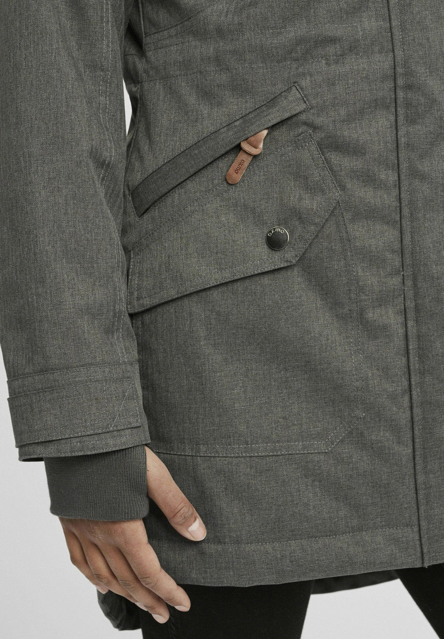 OXMO Oxbella - Parka - Dark Grey 5 OXMO Oxbella - Parka - Dark Grey - Imagen 5
