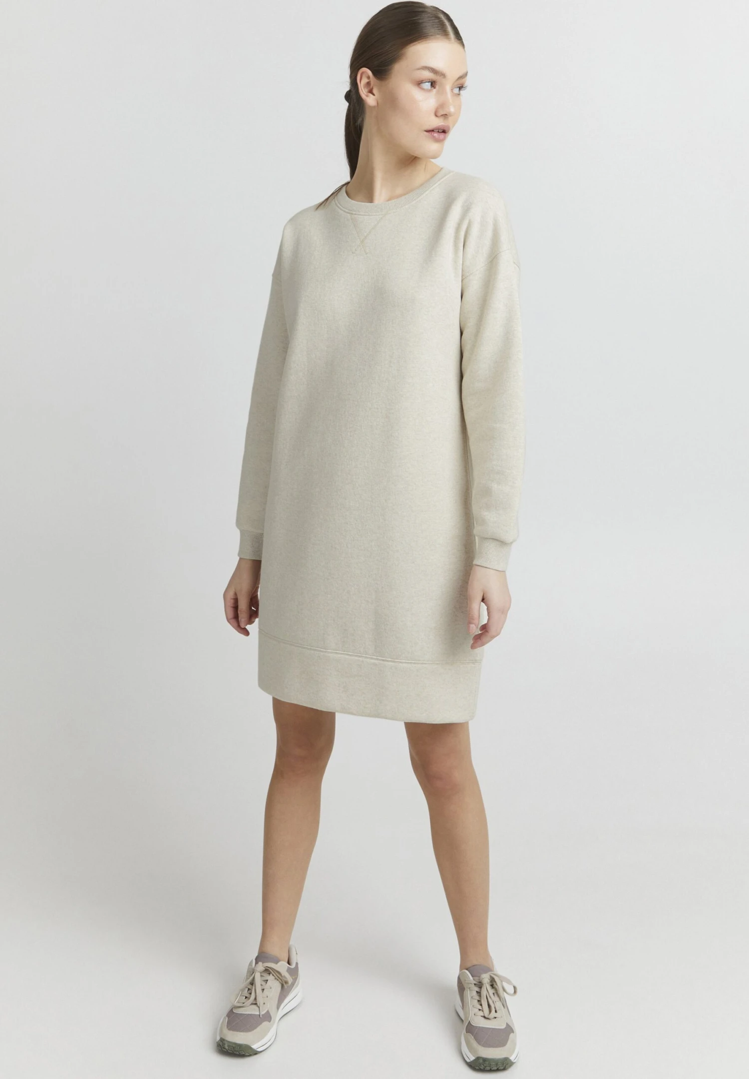 OXMO Holly - Vestido Informal - Oatmeal Melange 2 OXMO Holly - Vestido Informal - Oatmeal Melange - Imagen 2