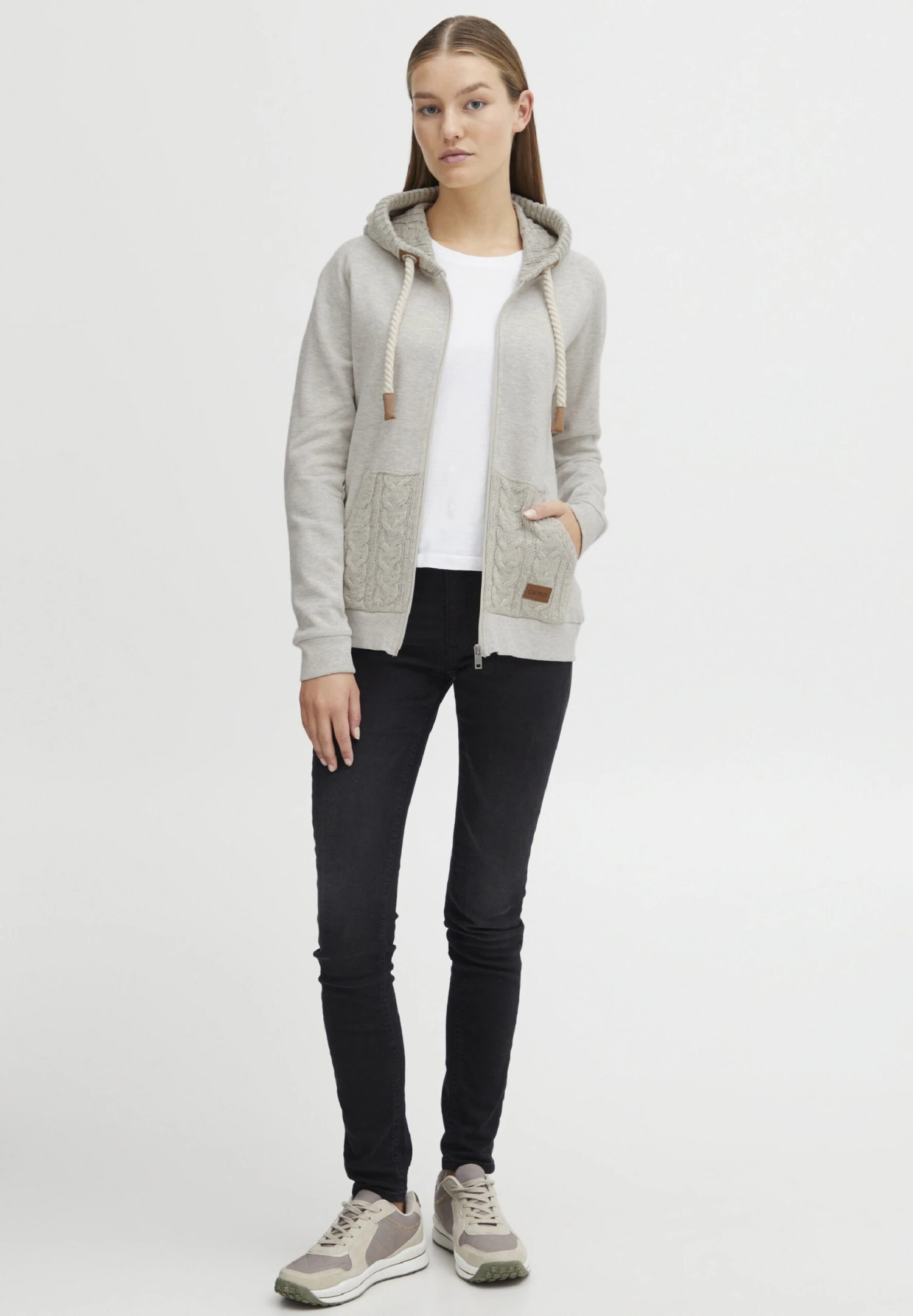 OXMO Oxmatilda - Sudadera Con Cremallera - Birch Melange 2 OXMO Oxmatilda - Sudadera Con Cremallera - Birch Melange - Imagen 2