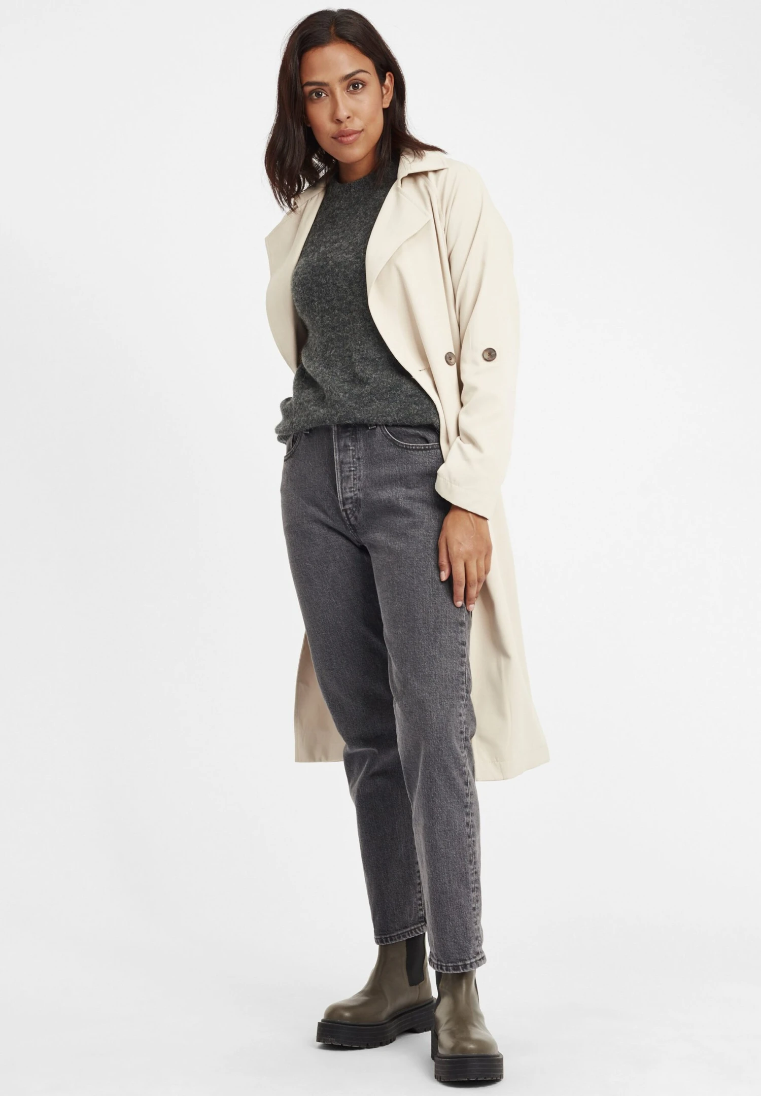 OXMO Oxgianna - Jersey De Punto - Dark Grey Melange 2 OXMO Oxgianna - Jersey De Punto - Dark Grey Melange - Imagen 2