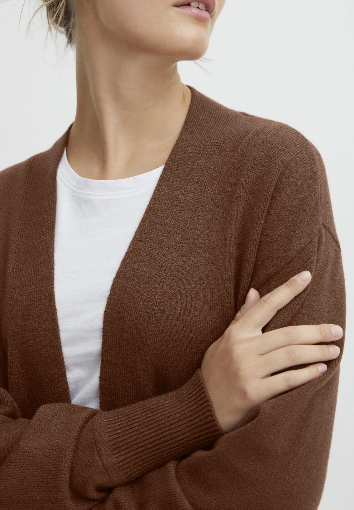 OXMO Oxritiana - Chaqueta De Punto - Brunette Melange 4 OXMO Oxritiana - Chaqueta De Punto - Brunette Melange - Imagen 4