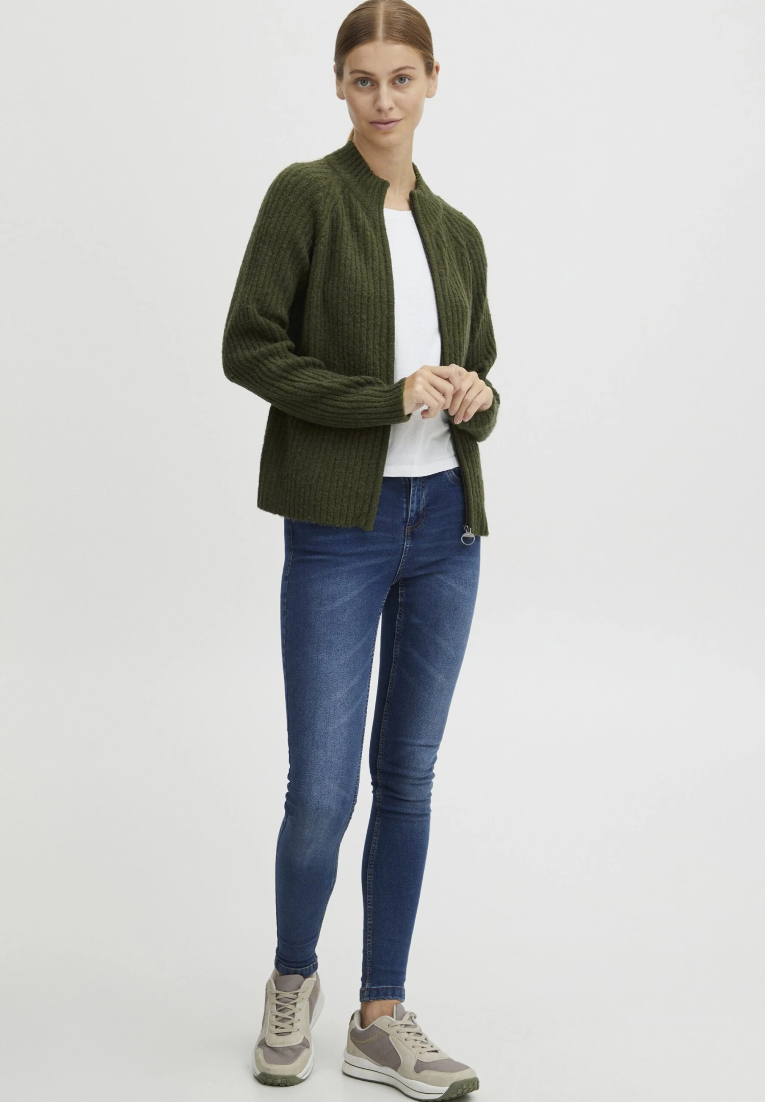 OXMO Sal - Chaqueta De Punto - Rifle Green Melange 2 OXMO Sal - Chaqueta De Punto - Rifle Green Melange - Imagen 2