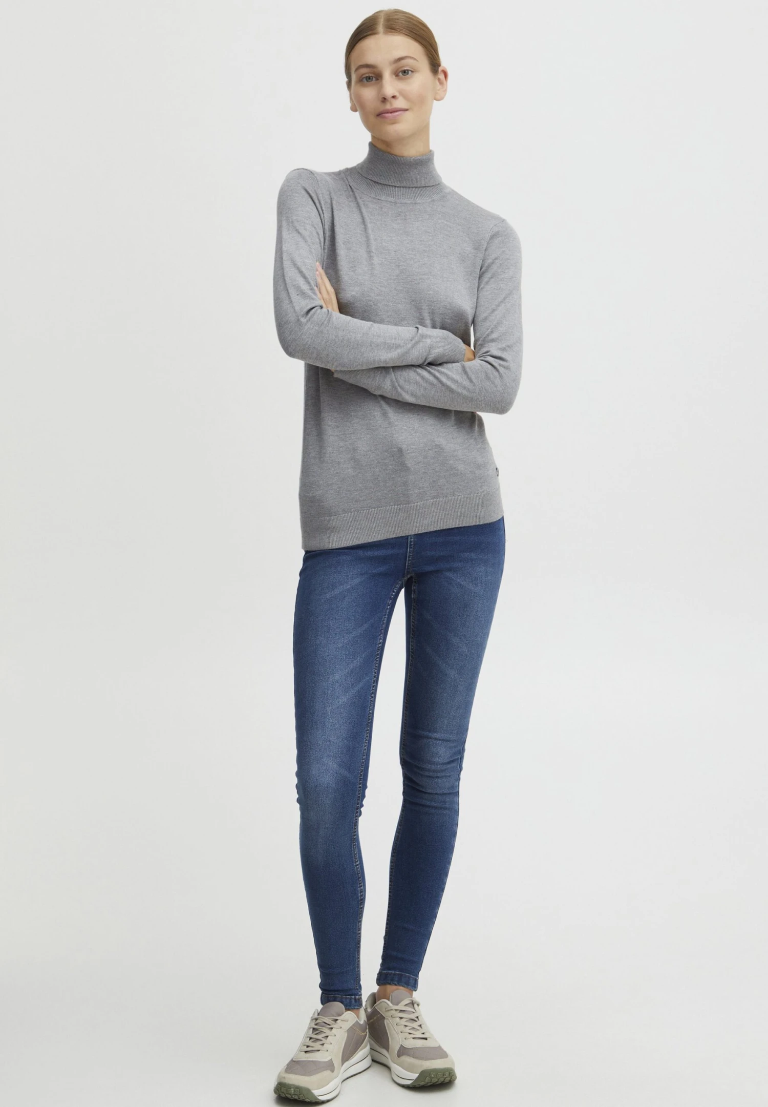OXMO Katja - Jersey De Punto - Mid Grey Melange 2 OXMO Katja - Jersey De Punto - Mid Grey Melange - Imagen 2