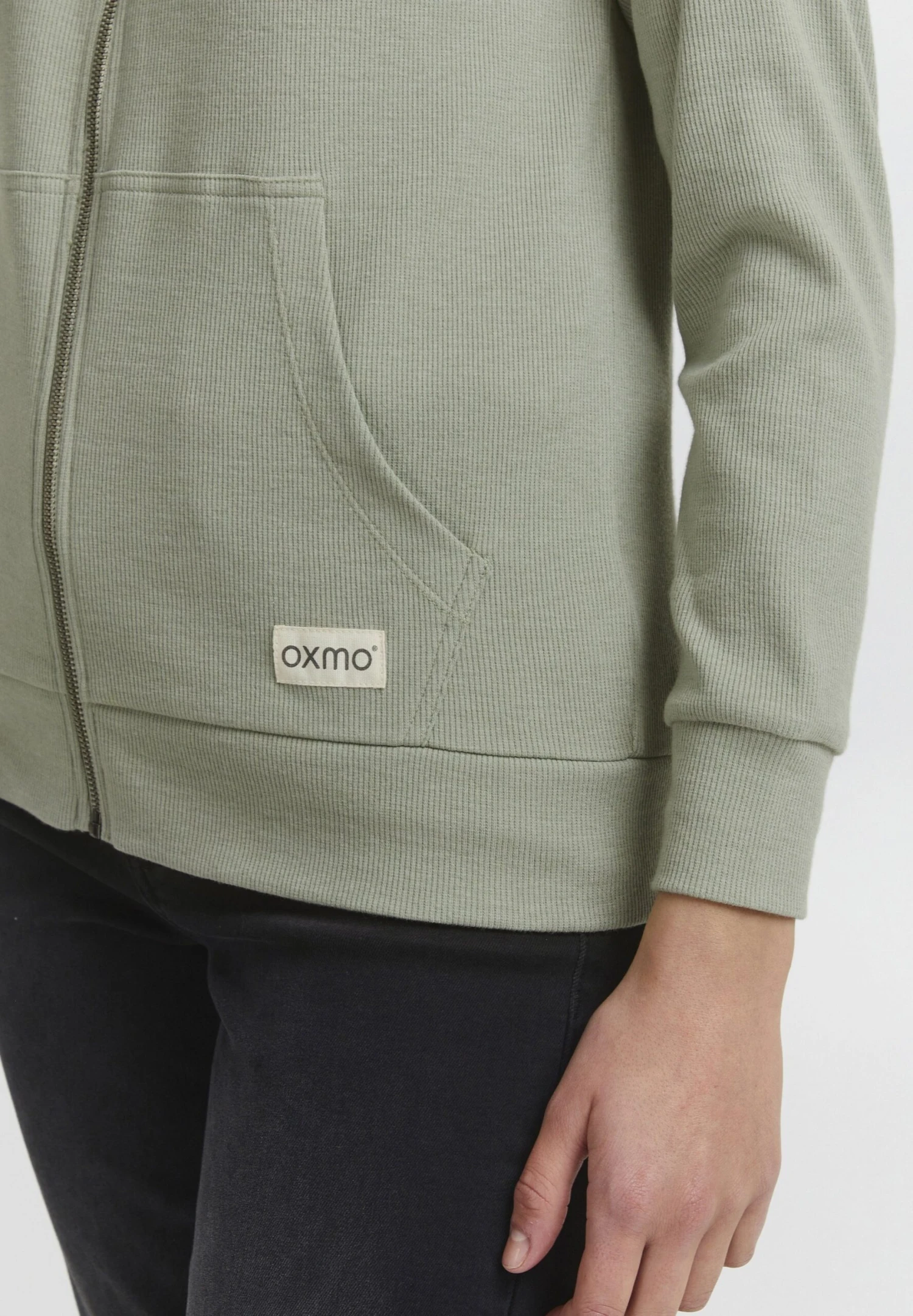 OXMO Oxlova - Sudadera Con Cremallera - Seagrass Melange 4 OXMO Oxlova - Sudadera Con Cremallera - Seagrass Melange - Imagen 4