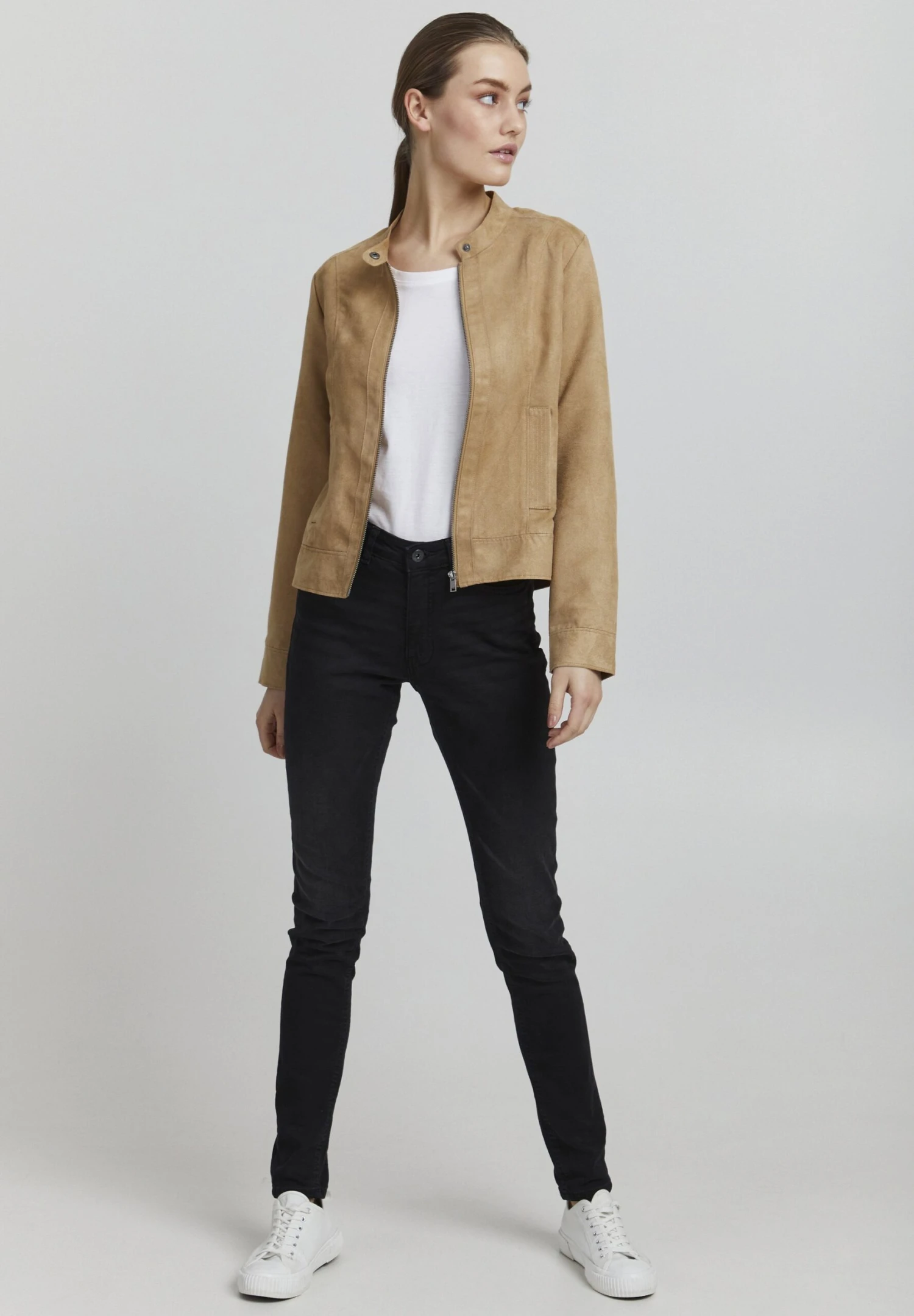 OXMO Peggy - Chaqueta De Cuero Sintético - Tannin 2 OXMO Peggy - Chaqueta De Cuero Sintético - Tannin - Imagen 2