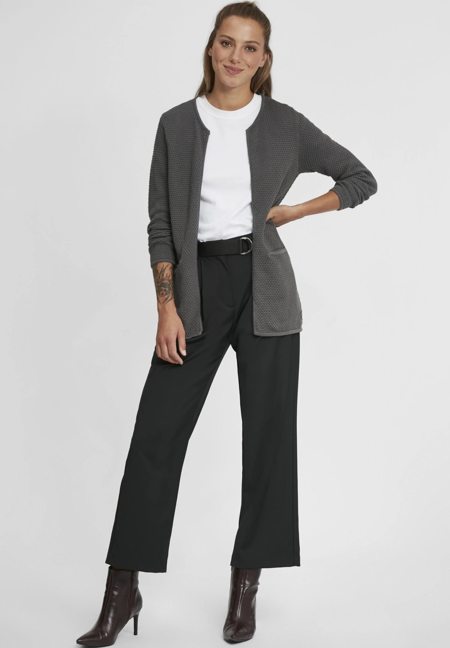 OXMO Oxhilda - Chaqueta De Punto - Pewter 2 OXMO Oxhilda - Chaqueta De Punto - Pewter - Imagen 2