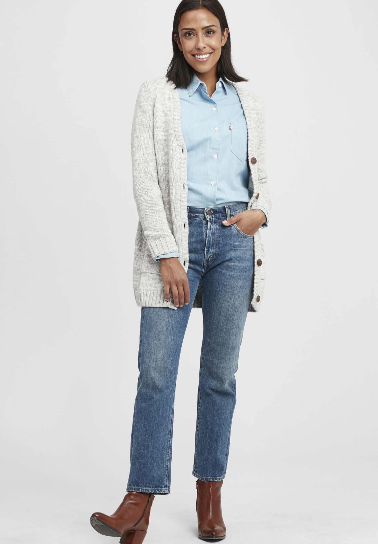 OXMO Oxphilemona - Chaqueta De Punto - Lig Grey M 2 OXMO Oxphilemona - Chaqueta De Punto - Lig Grey M - Imagen 2