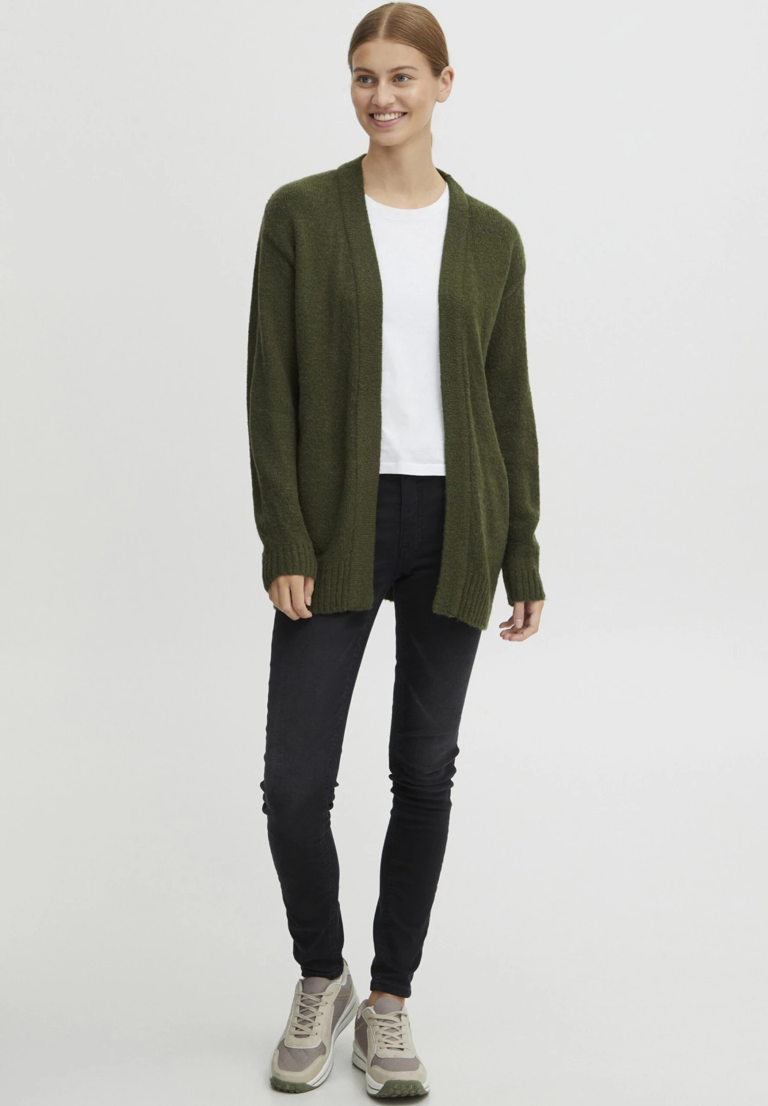 OXMO Oxsally - Chaqueta De Punto - Rifle Green Melange 2 OXMO Oxsally - Chaqueta De Punto - Rifle Green Melange - Imagen 2