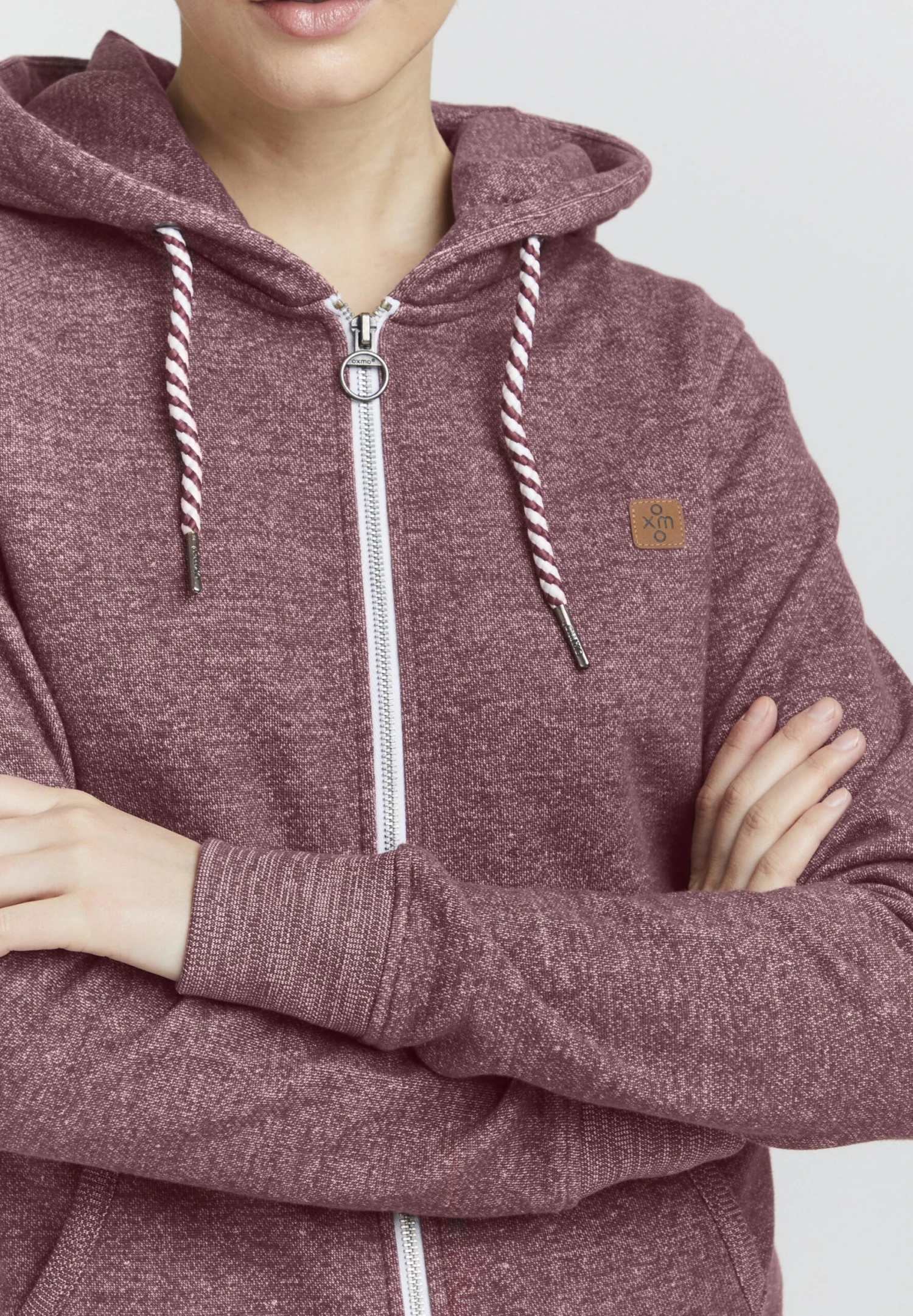 OXMO Celia - Sudadera Con Cremallera - Wine Red Melange 4 OXMO Celia - Sudadera Con Cremallera - Wine Red Melange - Imagen 4