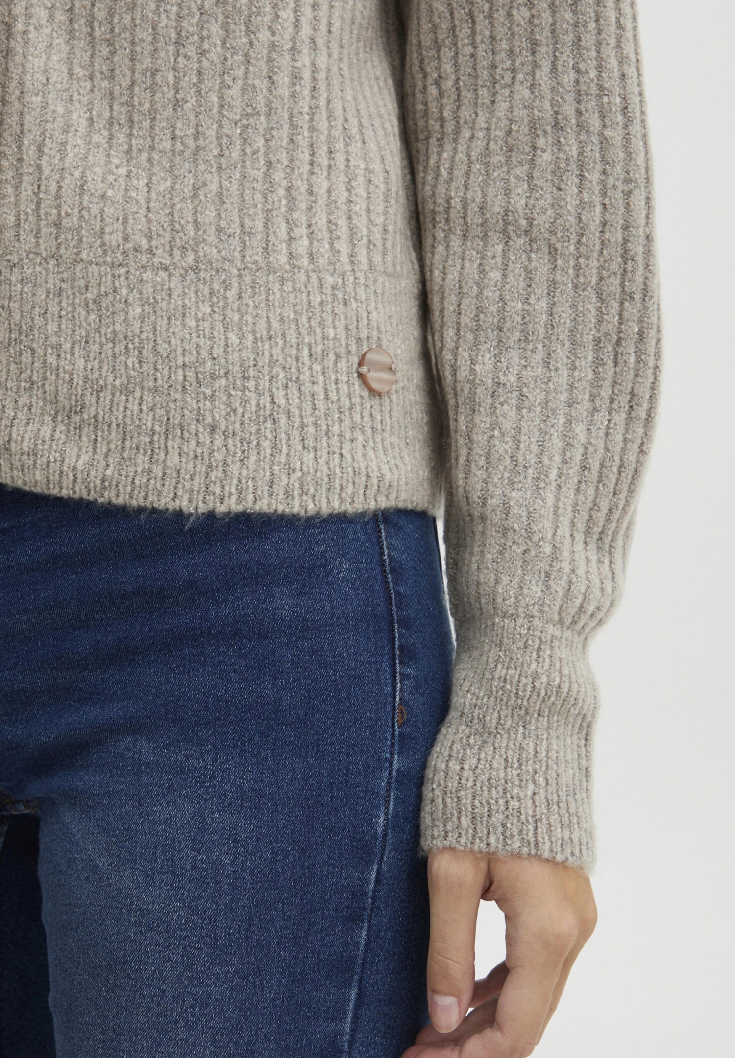 OXMO Oxnorene - Chaqueta De Punto - Cement Melange 5 OXMO Oxnorene - Chaqueta De Punto - Cement Melange - Imagen 5