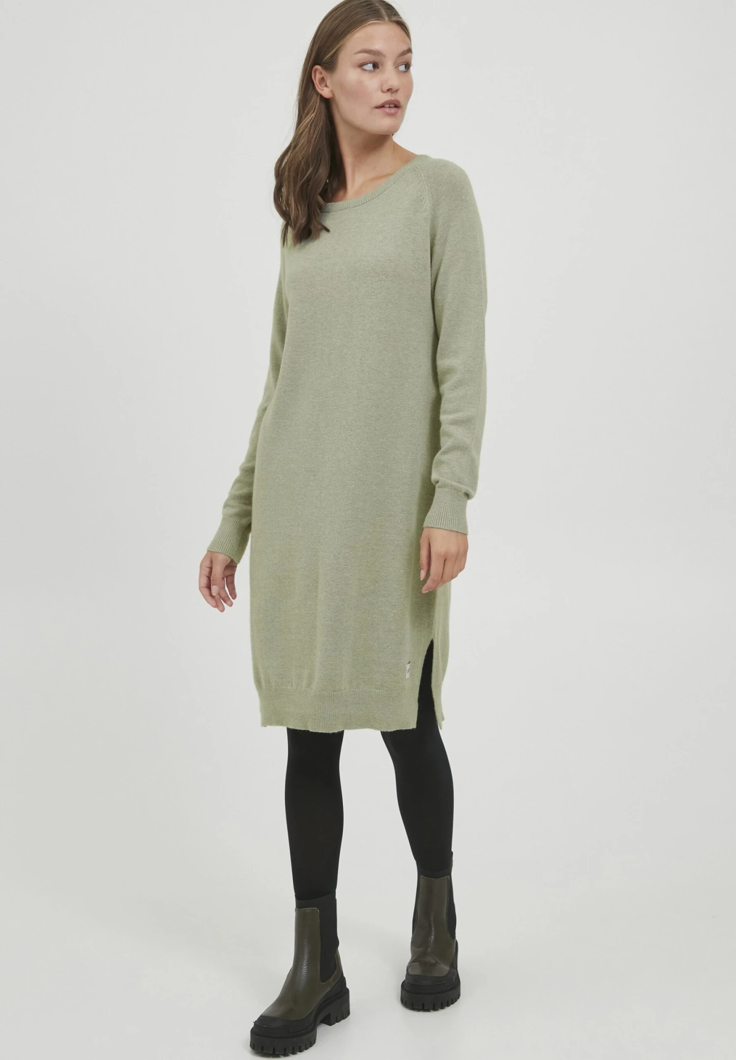 OXMO Oxmareen - Vestido De Punto - Vetiver Melange 2 OXMO Oxmareen - Vestido De Punto - Vetiver Melange - Imagen 2