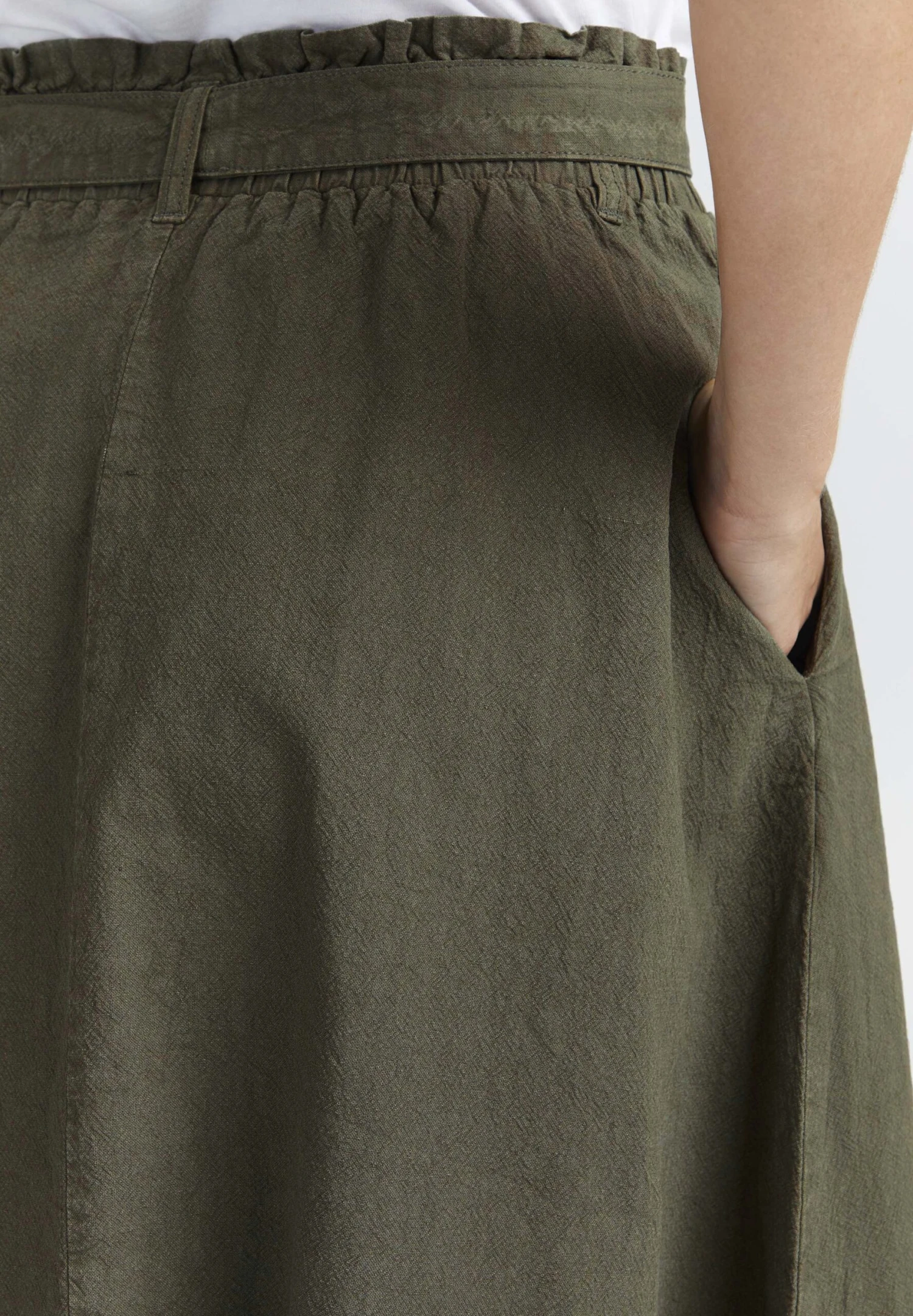 OXMO Lerke - Falda Acampanada - Dusty Olive 4 OXMO Lerke - Falda Acampanada - Dusty Olive - Imagen 4