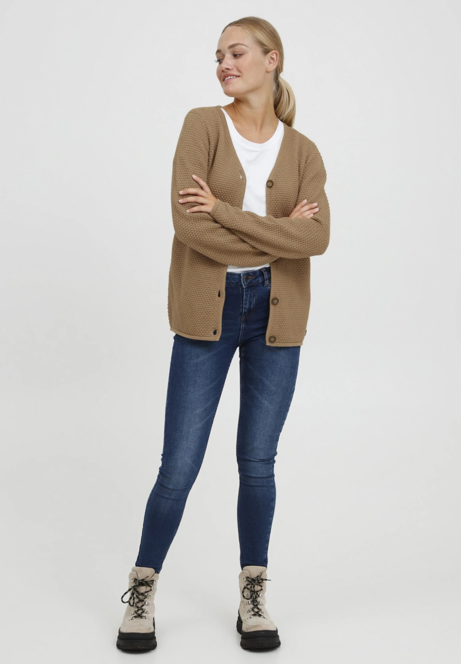 OXMO Oxhelga - Chaqueta De Punto - Kelp 2 OXMO Oxhelga - Chaqueta De Punto - Kelp - Imagen 2