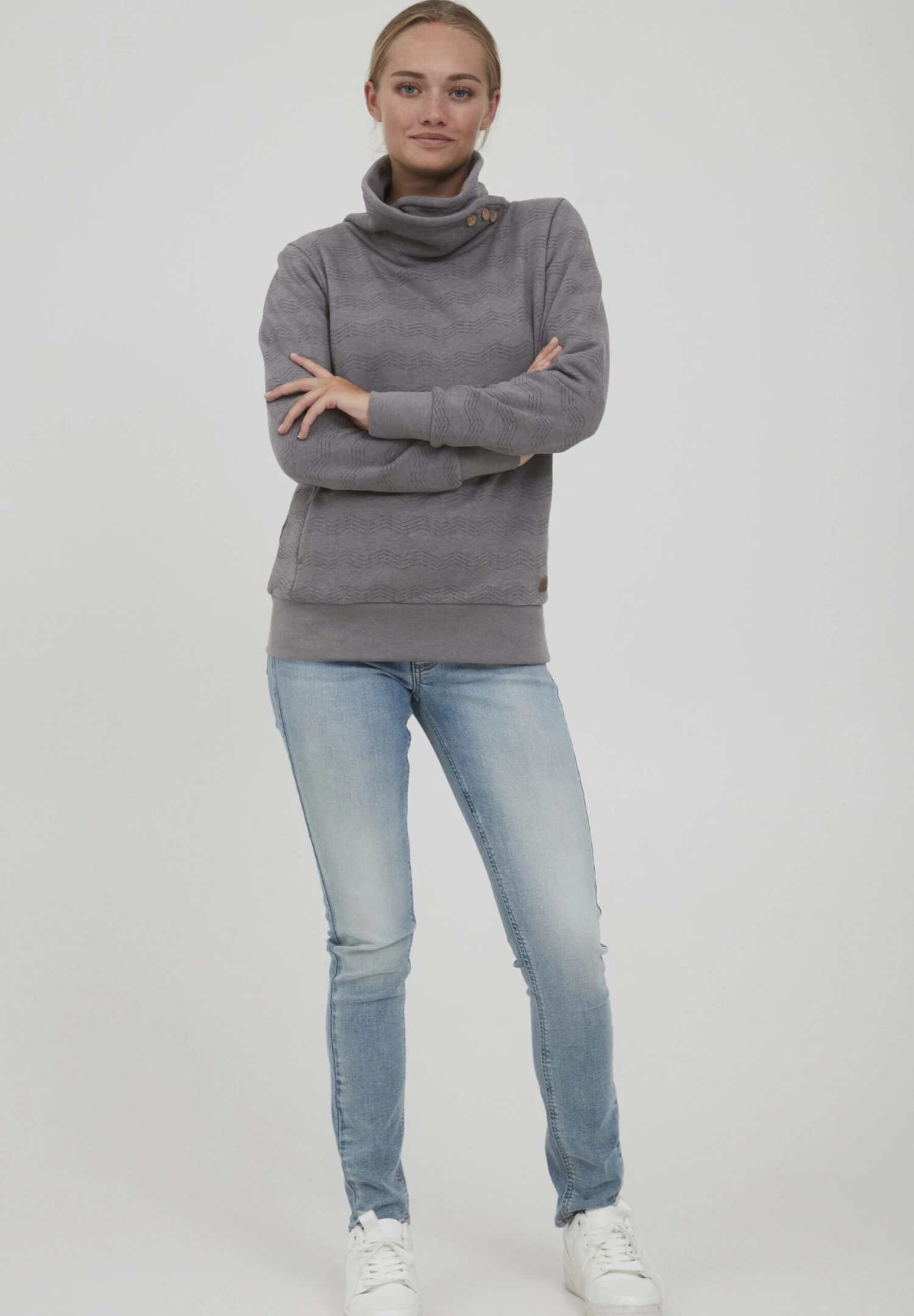 OXMO Oxvernita - Sudadera - Medium Grey Melange 2 OXMO Oxvernita - Sudadera - Medium Grey Melange - Imagen 2