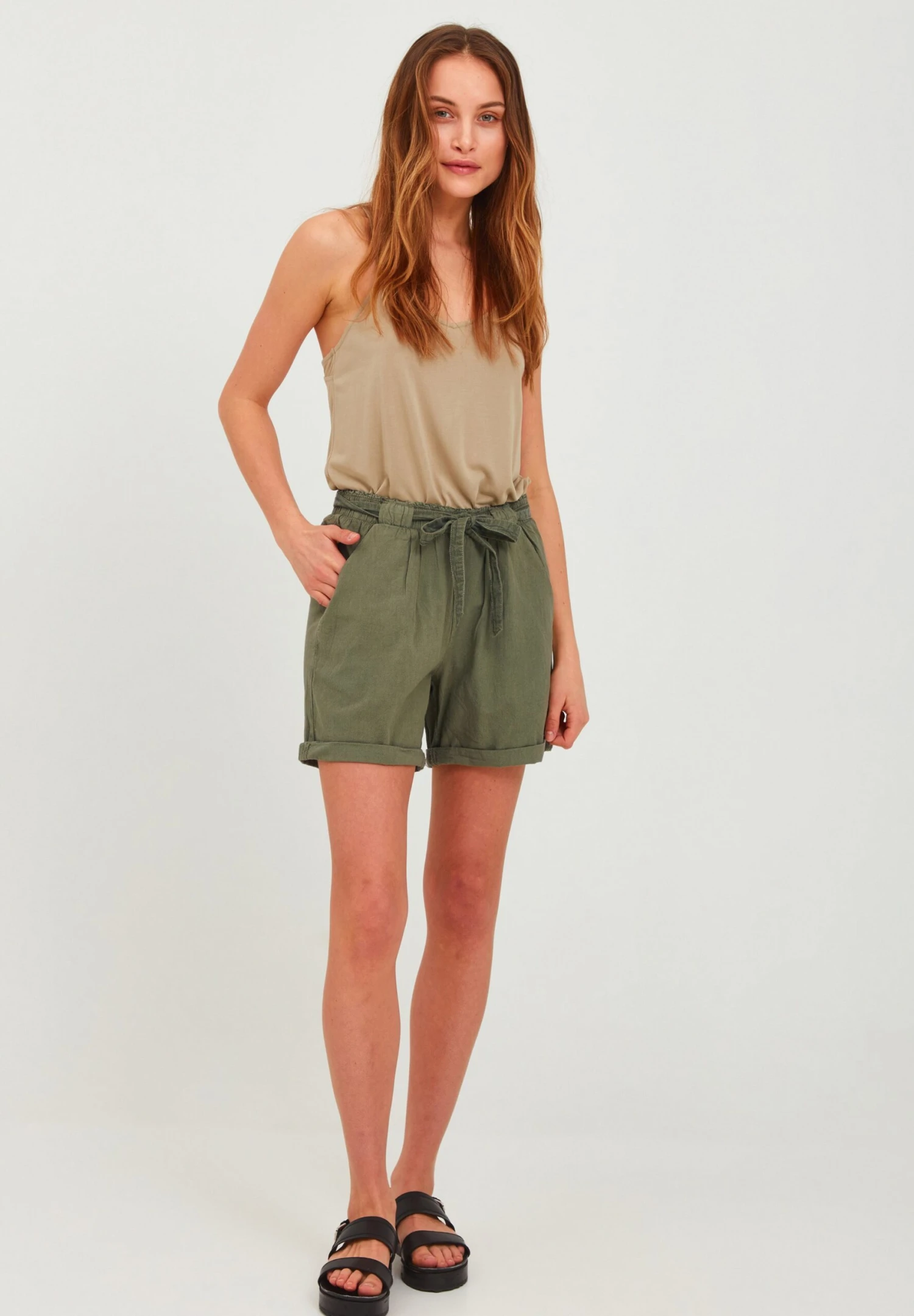OXMO Shorts - Dusty Olive 2 OXMO Shorts - Dusty Olive - Imagen 2