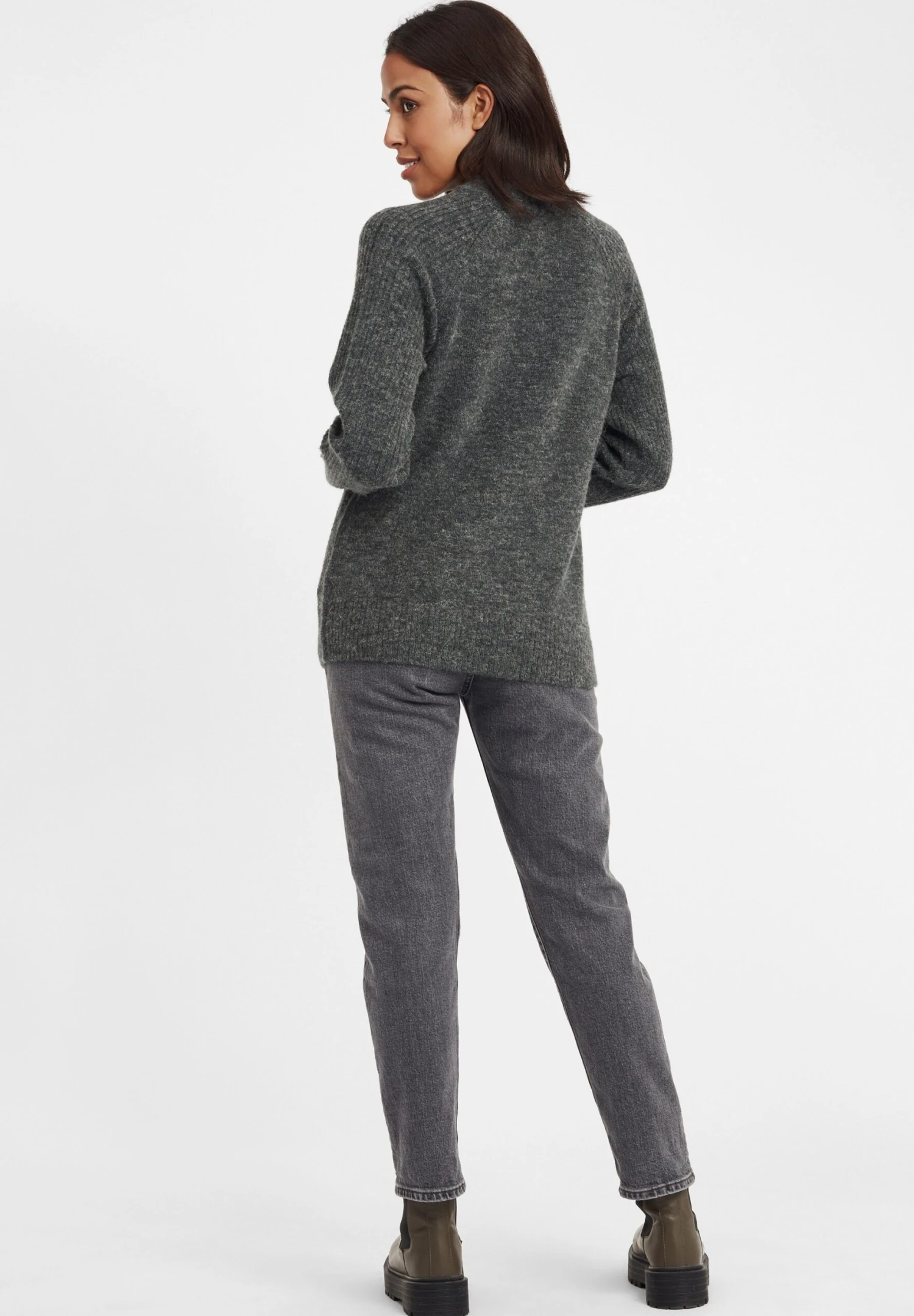 OXMO Oxgianna - Jersey De Punto - Dark Grey Melange 3 OXMO Oxgianna - Jersey De Punto - Dark Grey Melange - Imagen 3