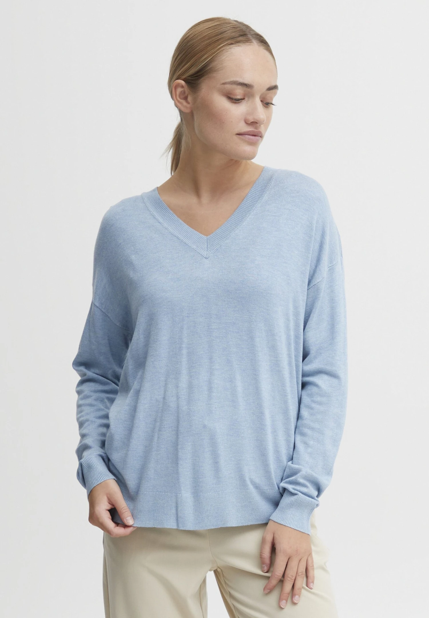OXMO Oxhelle - Jersey De Punto - Blue Bell Melange 1 OXMO Oxhelle - Jersey De Punto - Blue Bell Melange
