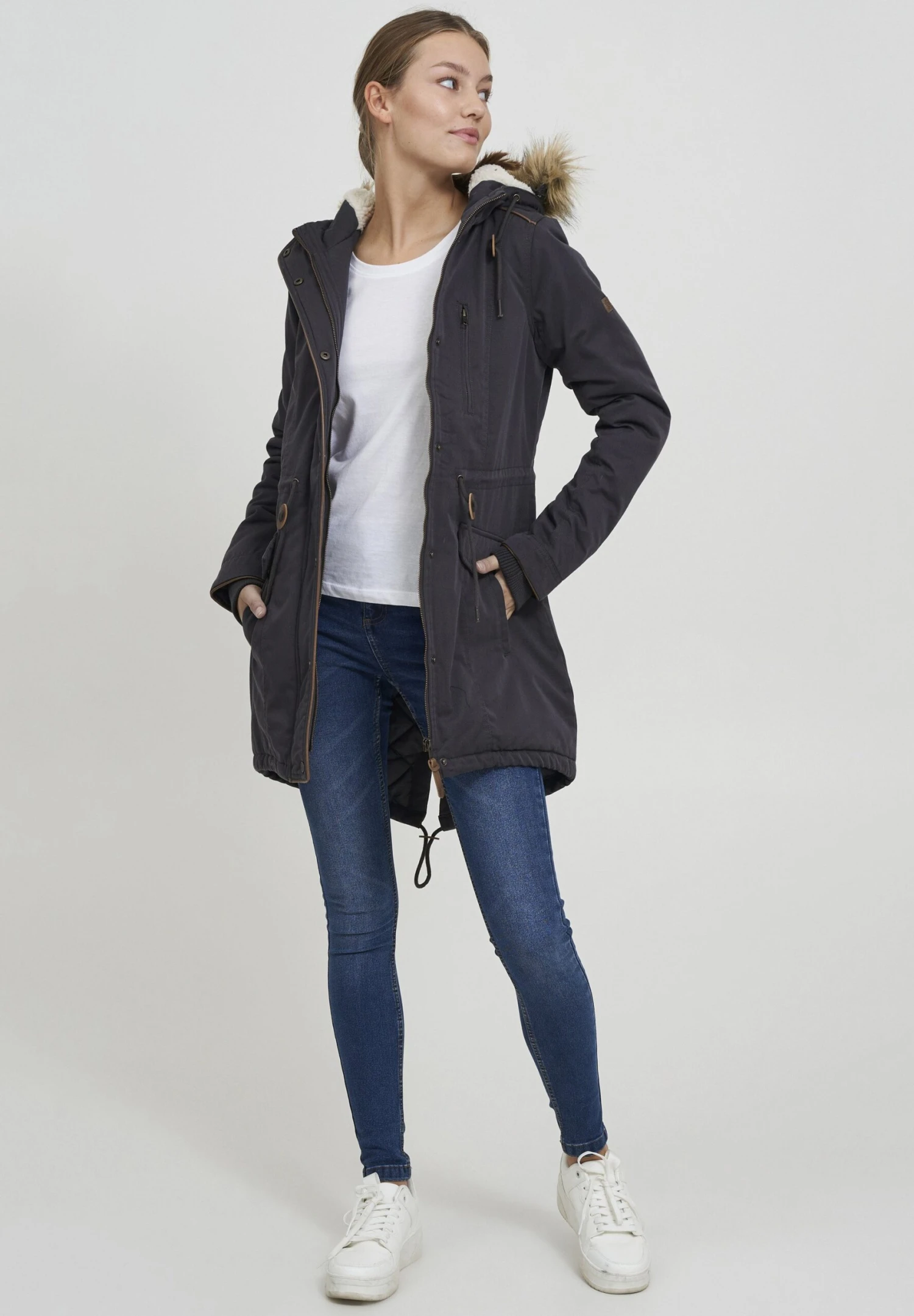 OXMO Oxanna - Parka - Dark Grey 2 OXMO Oxanna - Parka - Dark Grey - Imagen 2