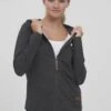 OXMO Oxwanda - Sudadera Con Cremallera - Dar Grey M