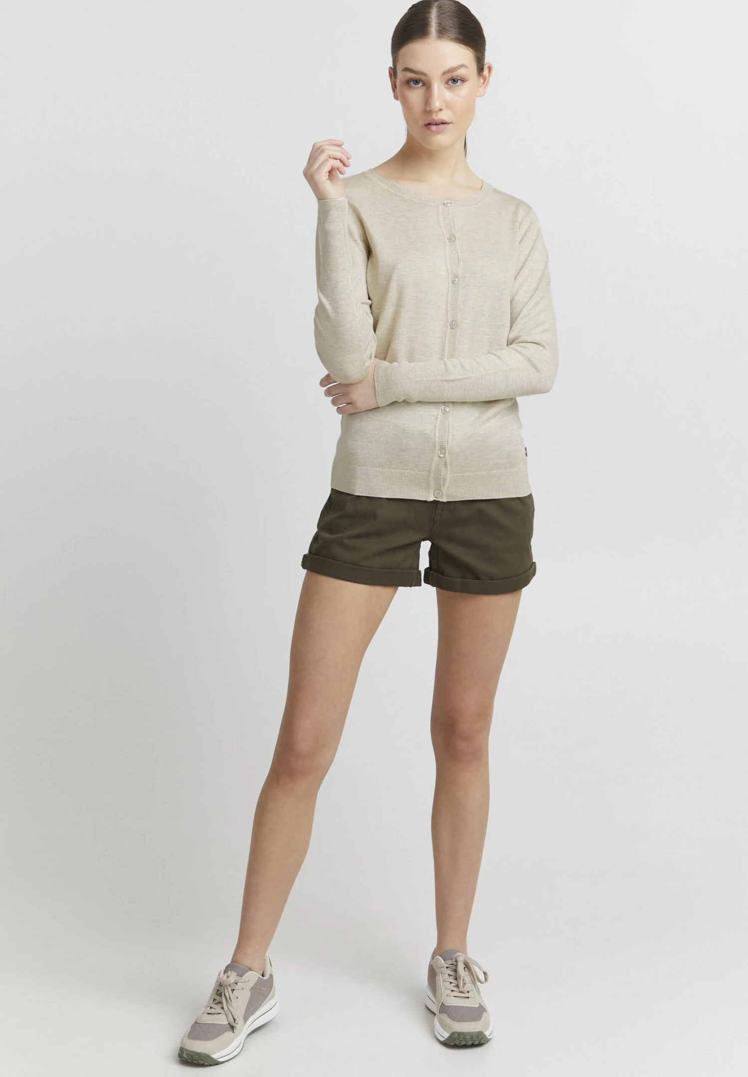 OXMO Chaqueta De Punto - Oyster Grey Melange 2 OXMO Chaqueta De Punto - Oyster Grey Melange - Imagen 2