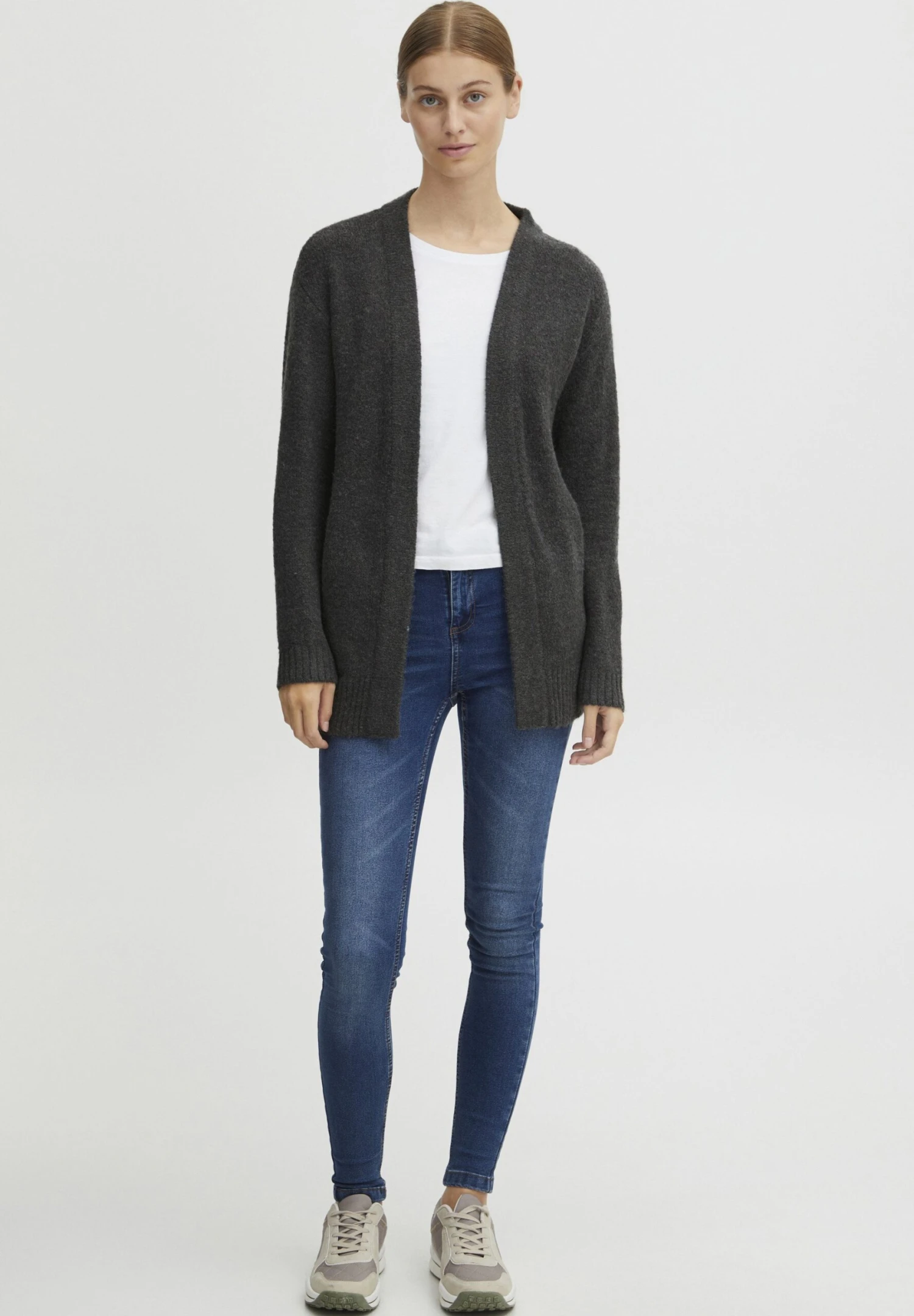 OXMO Oxsally - Chaqueta De Punto - Blackened Pearl Melange 2 OXMO Oxsally - Chaqueta De Punto - Blackened Pearl Melange - Imagen 2