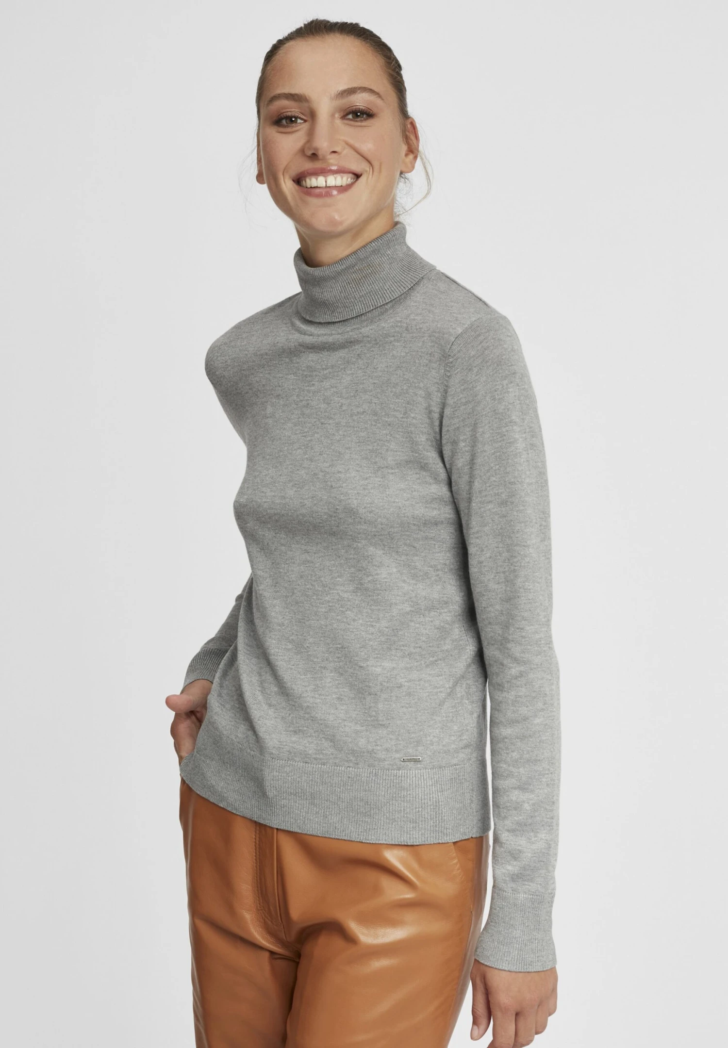 OXMO Oxwina - Jersey De Punto - Medium Grey Melange 1 OXMO Oxwina - Jersey De Punto - Medium Grey Melange