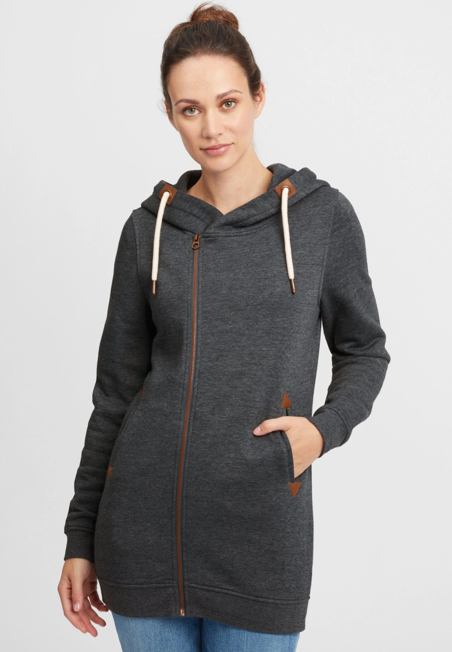 OXMO Oxvicky - Sudadera Con Cremallera - Dar Grey M 1 OXMO Oxvicky - Sudadera Con Cremallera - Dar Grey M