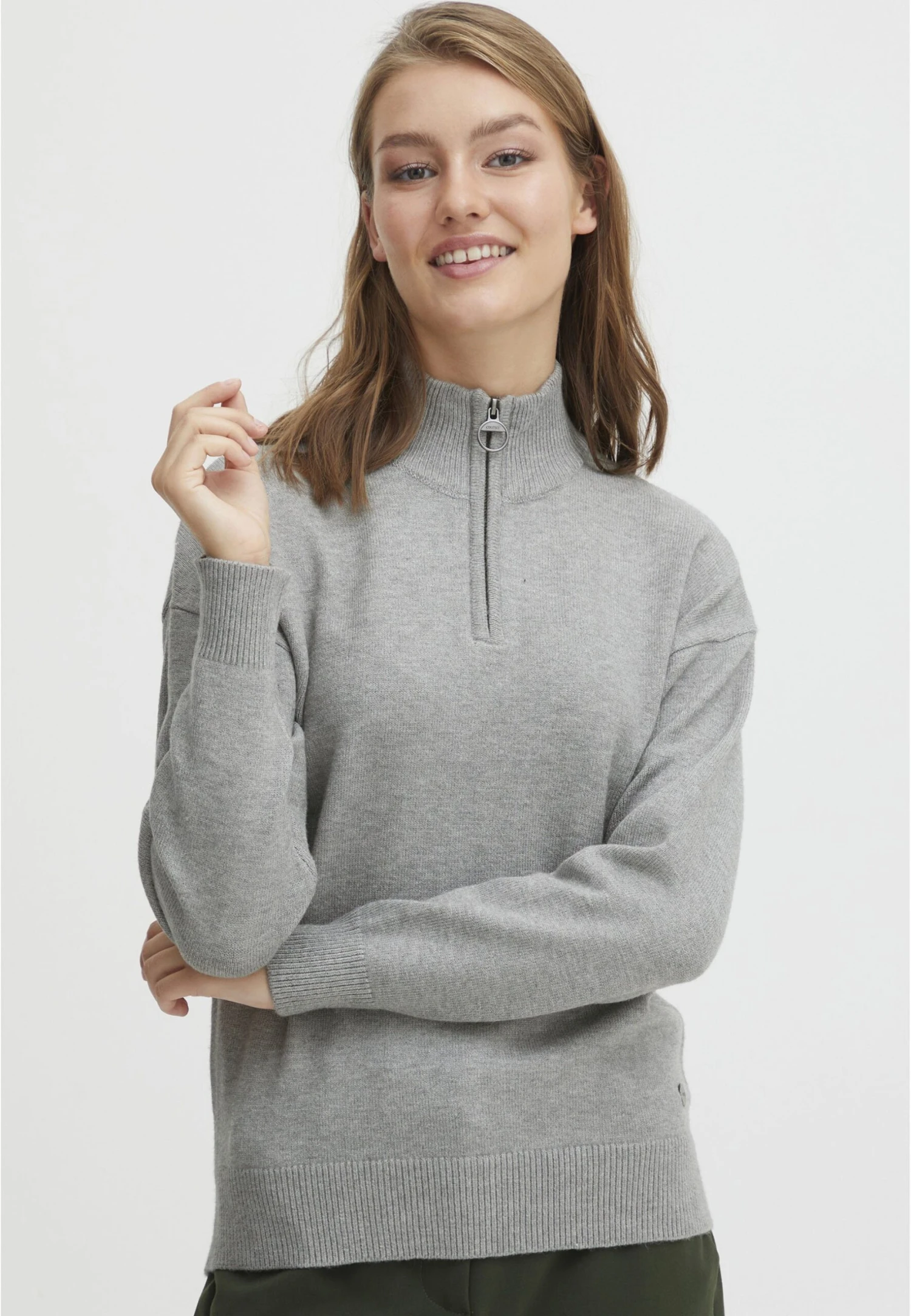 OXMO Rita - Jersey De Punto - Mid Grey Melange 1 OXMO Rita - Jersey De Punto - Mid Grey Melange