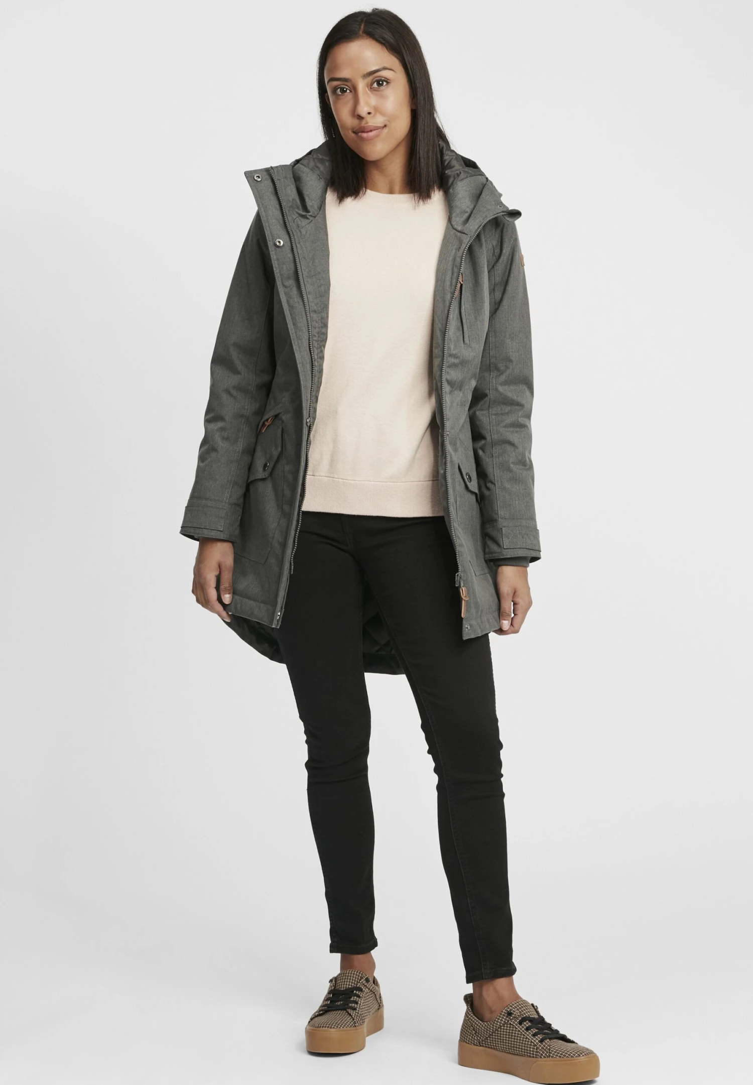 OXMO Oxbella - Parka - Dark Grey 2 OXMO Oxbella - Parka - Dark Grey - Imagen 2