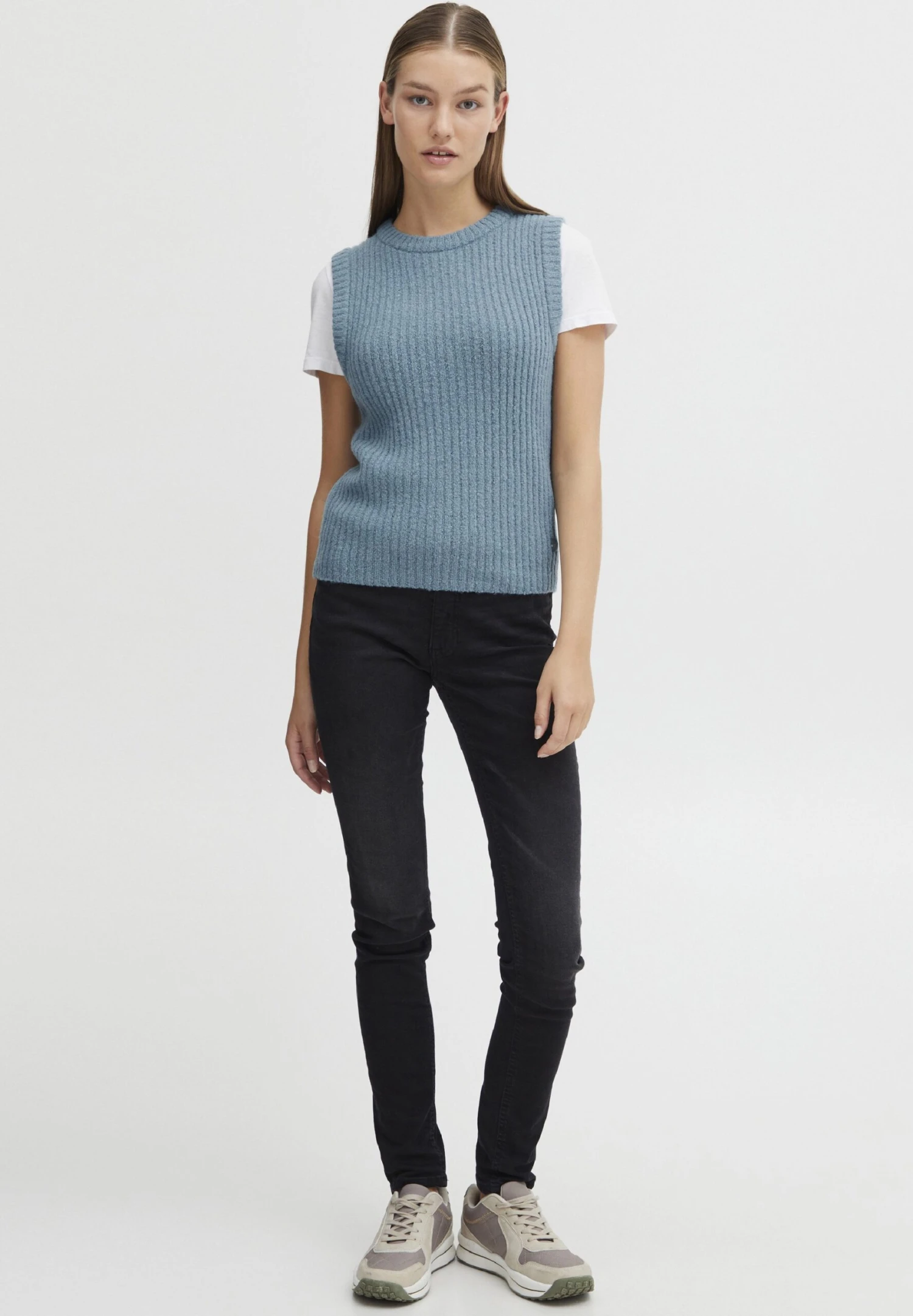 OXMO Oxsalis - Jersey De Punto - Smoke Blue Melange 2 OXMO Oxsalis - Jersey De Punto - Smoke Blue Melange - Imagen 2