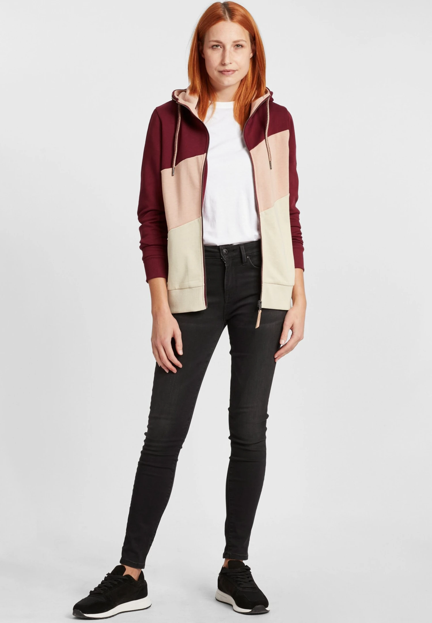 OXMO Oxaggi - Sudadera Con Cremallera - Wine Red 2 OXMO Oxaggi - Sudadera Con Cremallera - Wine Red - Imagen 2