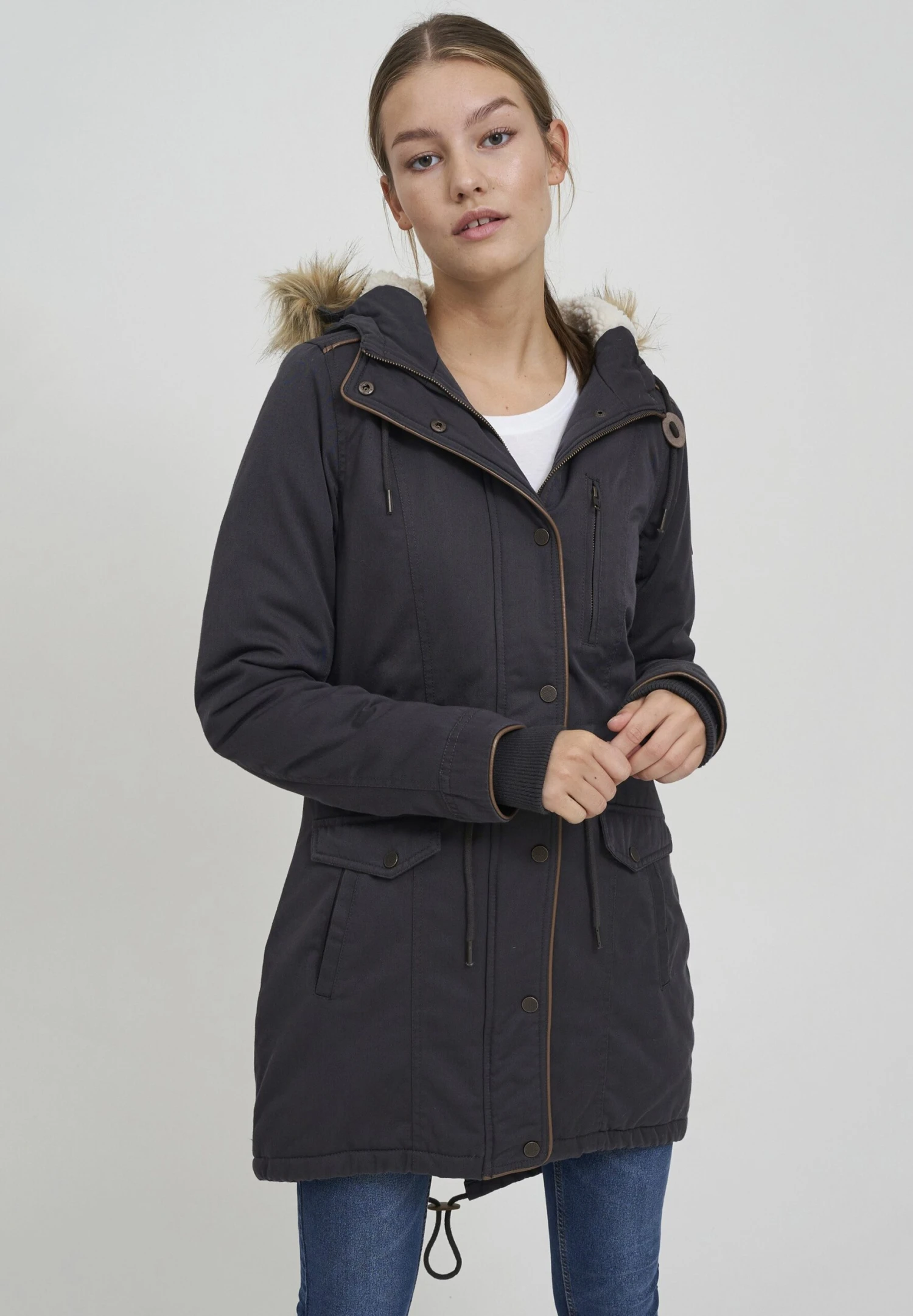 OXMO Oxanna - Parka - Dark Grey 1 OXMO Oxanna - Parka - Dark Grey