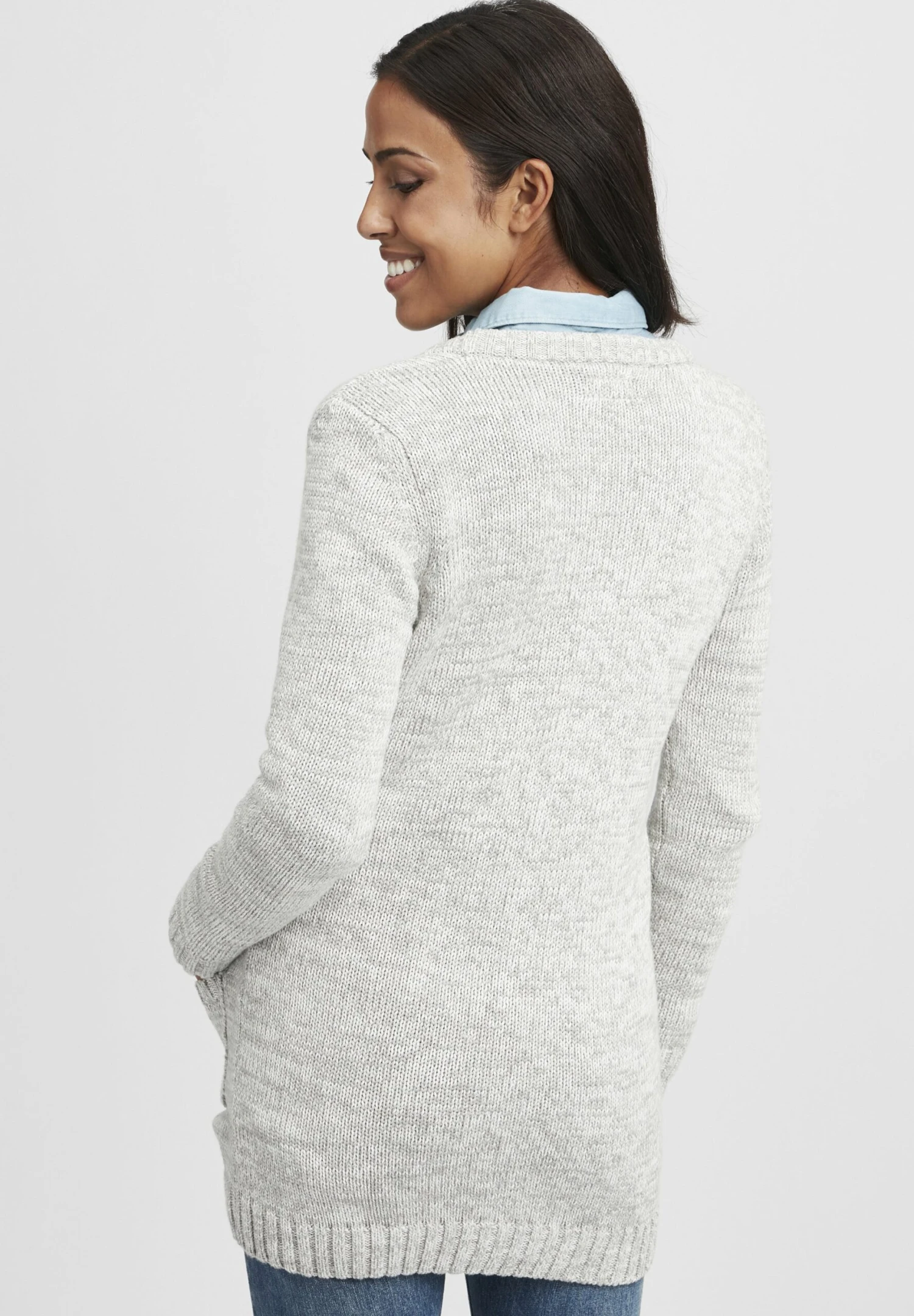 OXMO Oxphilemona - Chaqueta De Punto - Lig Grey M 3 OXMO Oxphilemona - Chaqueta De Punto - Lig Grey M - Imagen 3