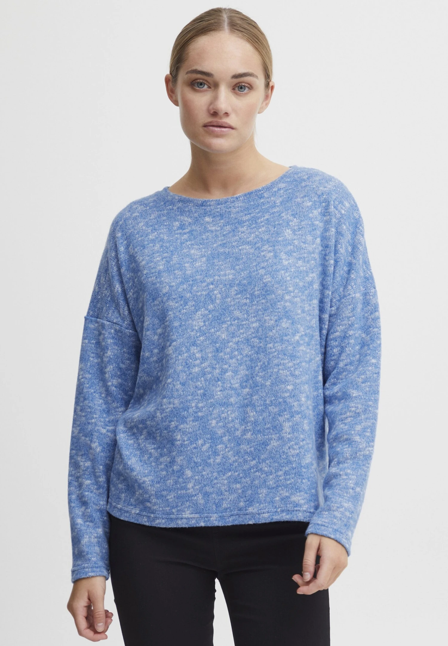 OXMO Oxsanne - Jersey De Punto - Strong Blue Melange 1 OXMO Oxsanne - Jersey De Punto - Strong Blue Melange